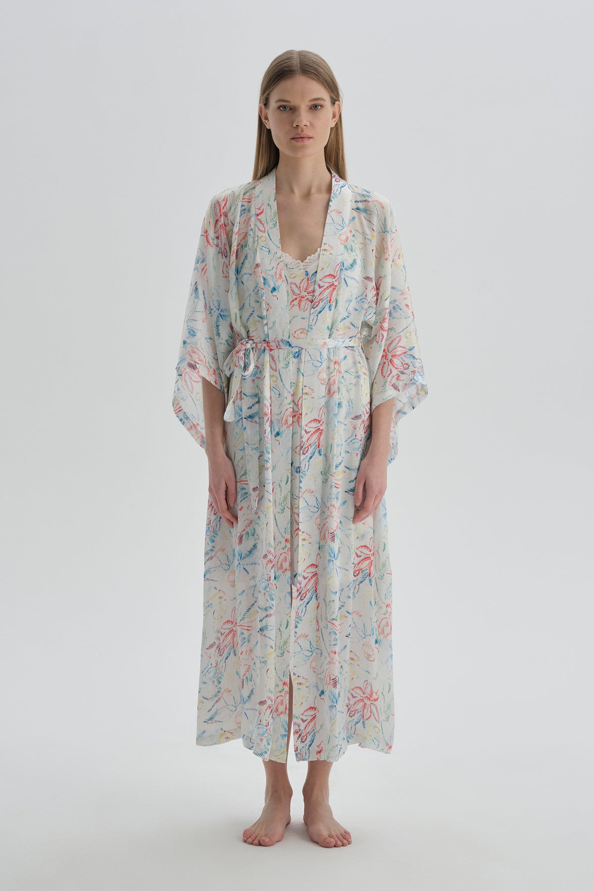 ECRU PRINTED ROBE