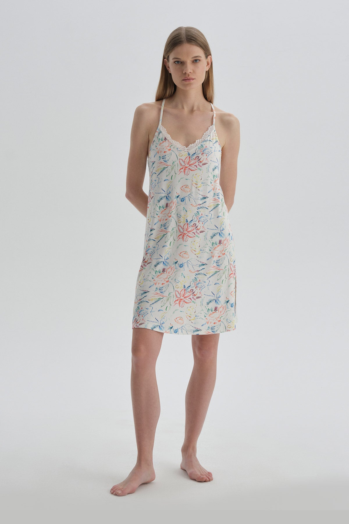 ECRU PRINTED NIGHTIE