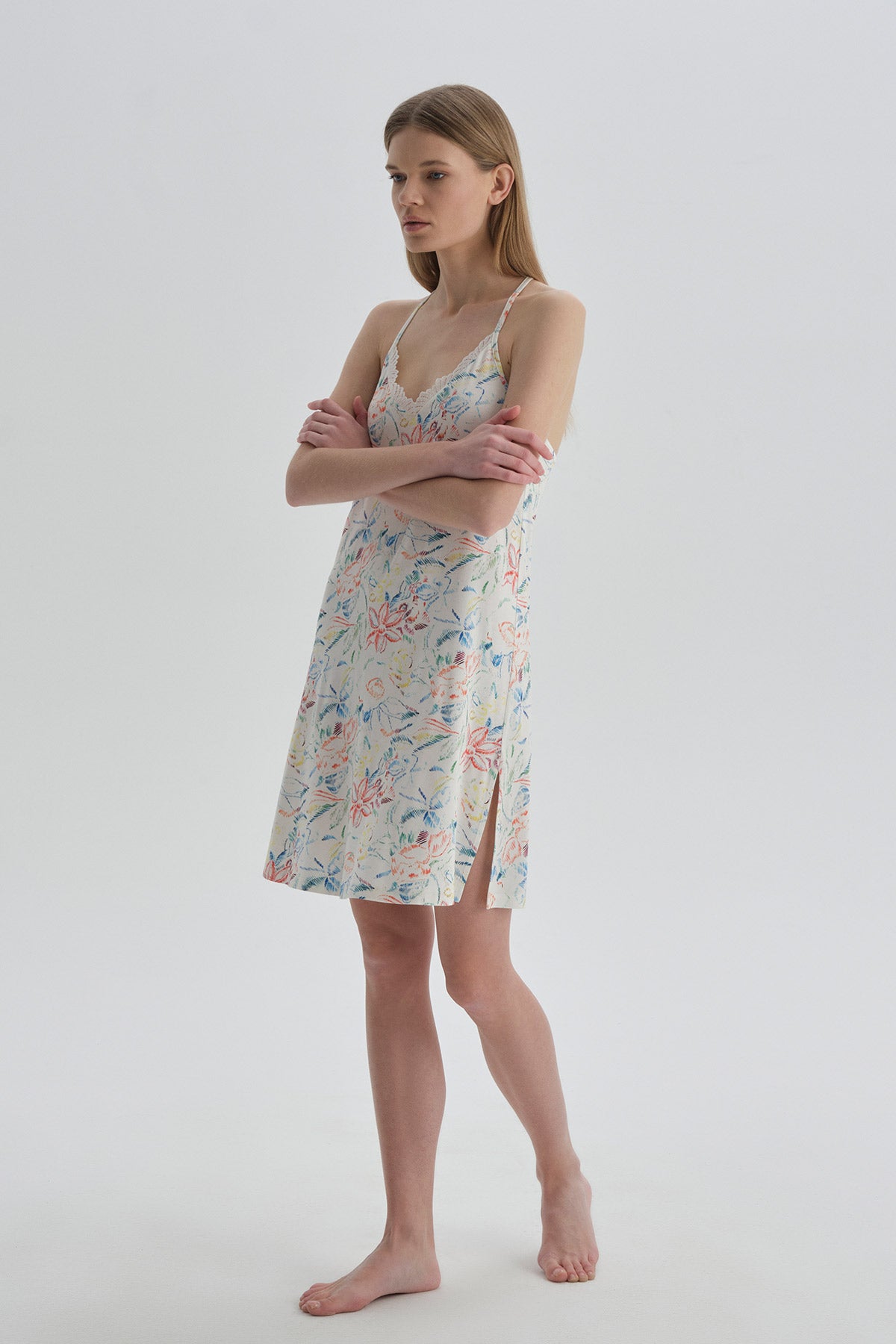 ECRU PRINTED NIGHTIE