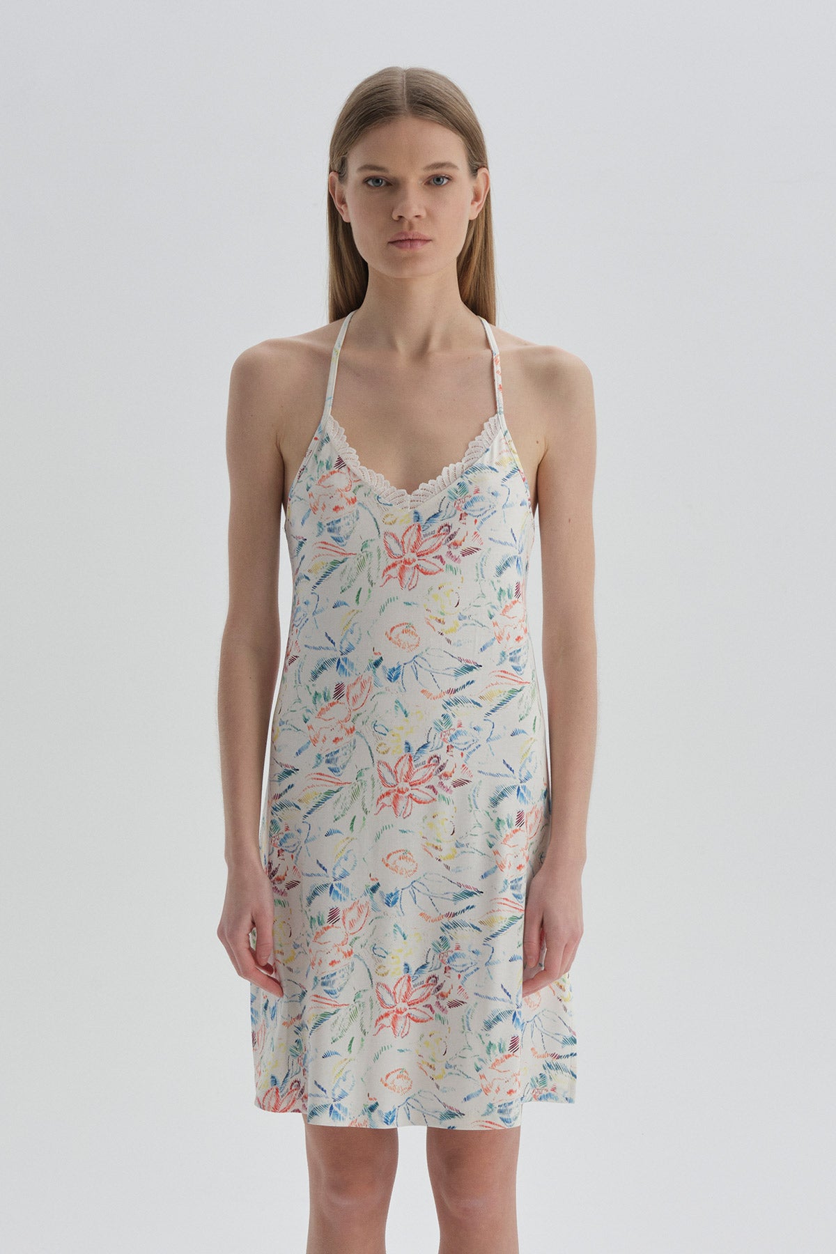 ECRU PRINTED NIGHTIE
