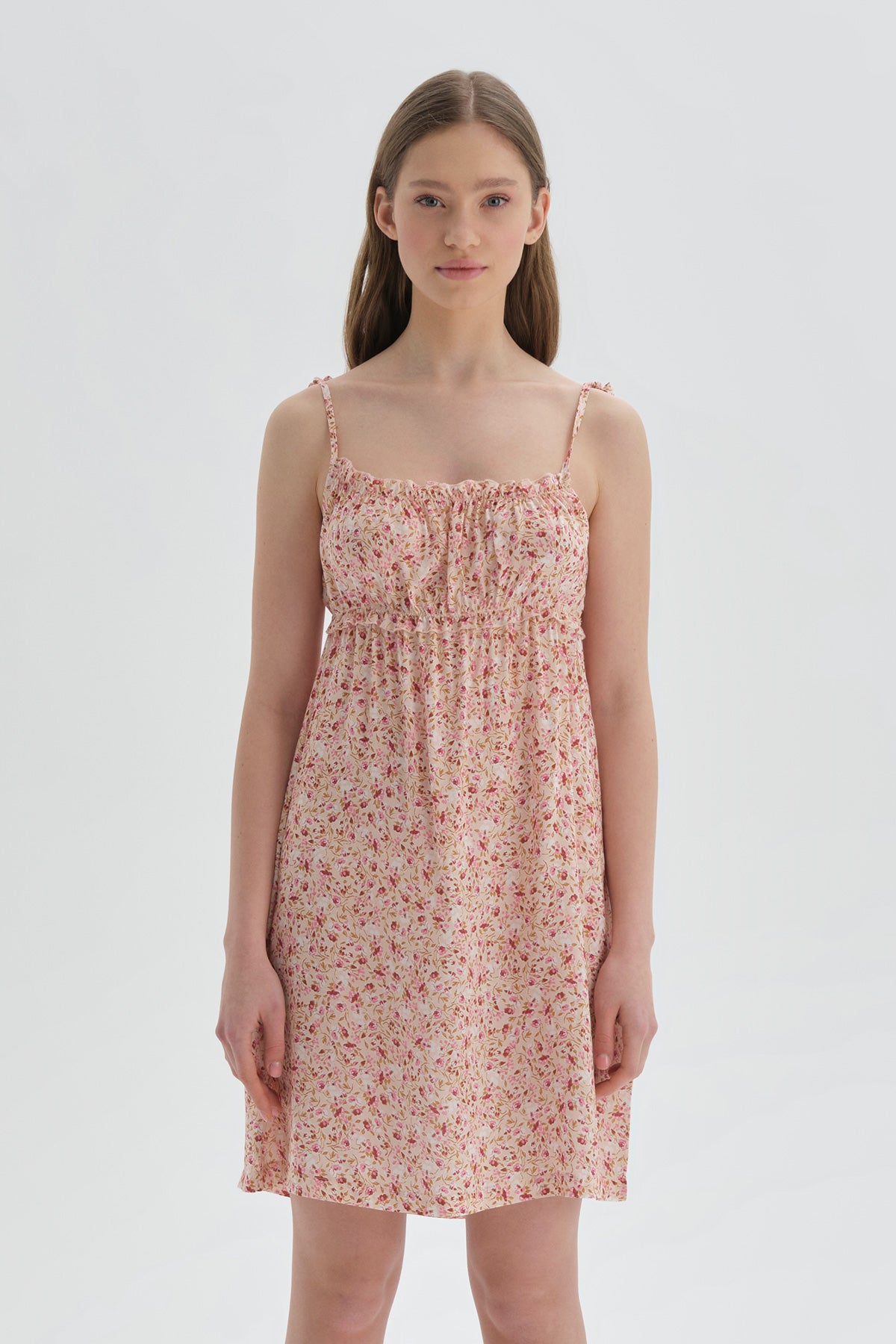 PINK PRINTED LOUNGEWEAR DRESS