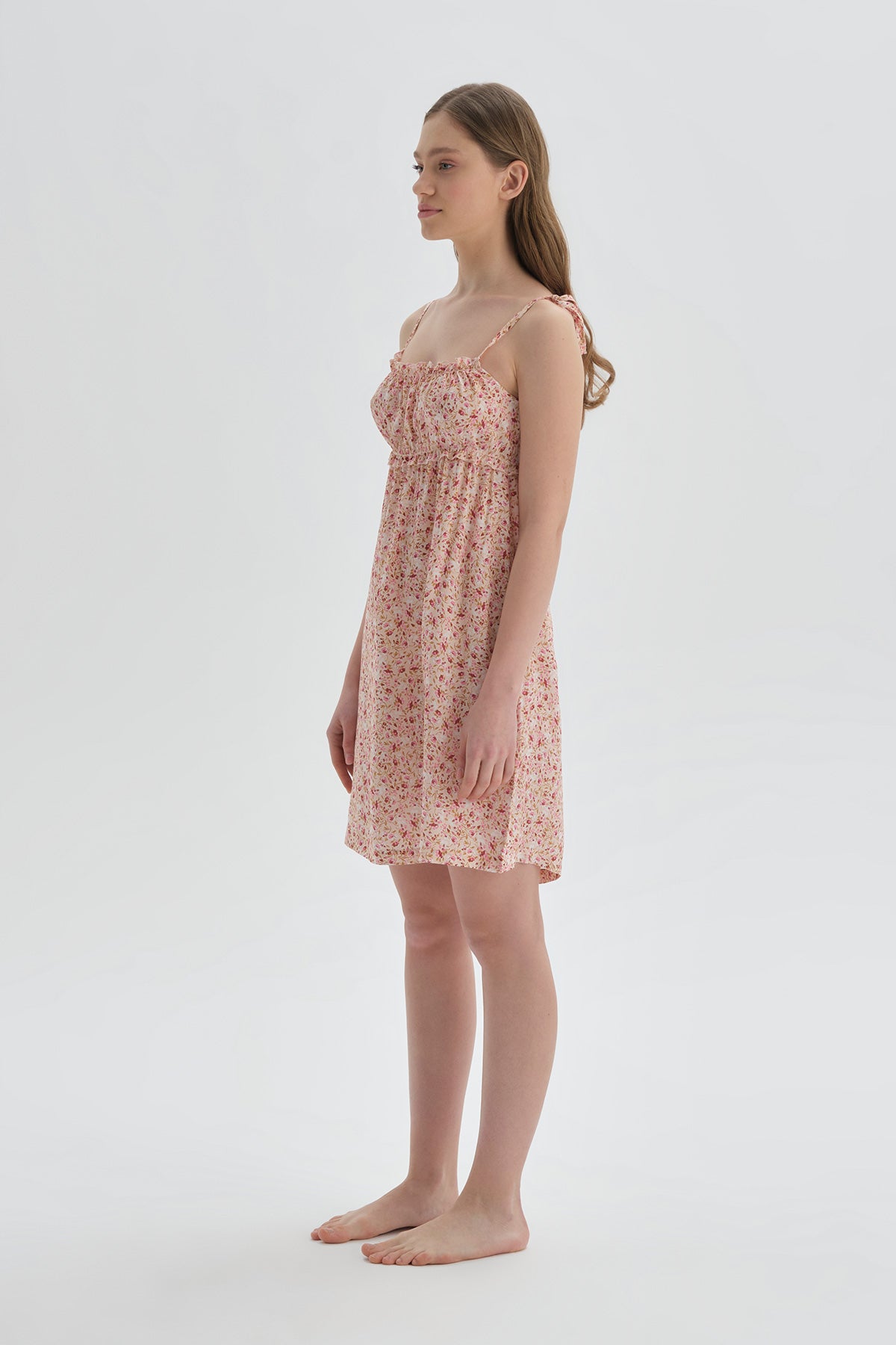 PINK PRINTED LOUNGEWEAR DRESS