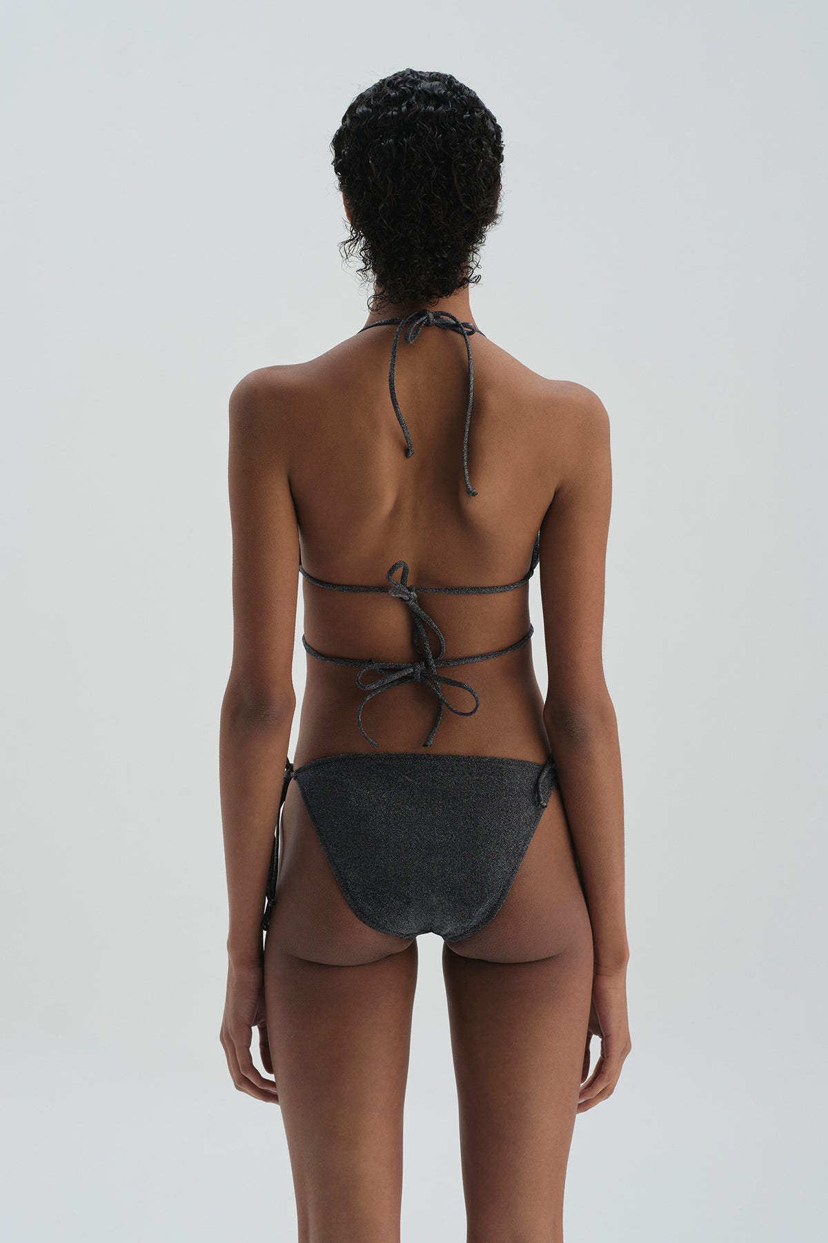 Gümüş Spagetti Bikini Alt