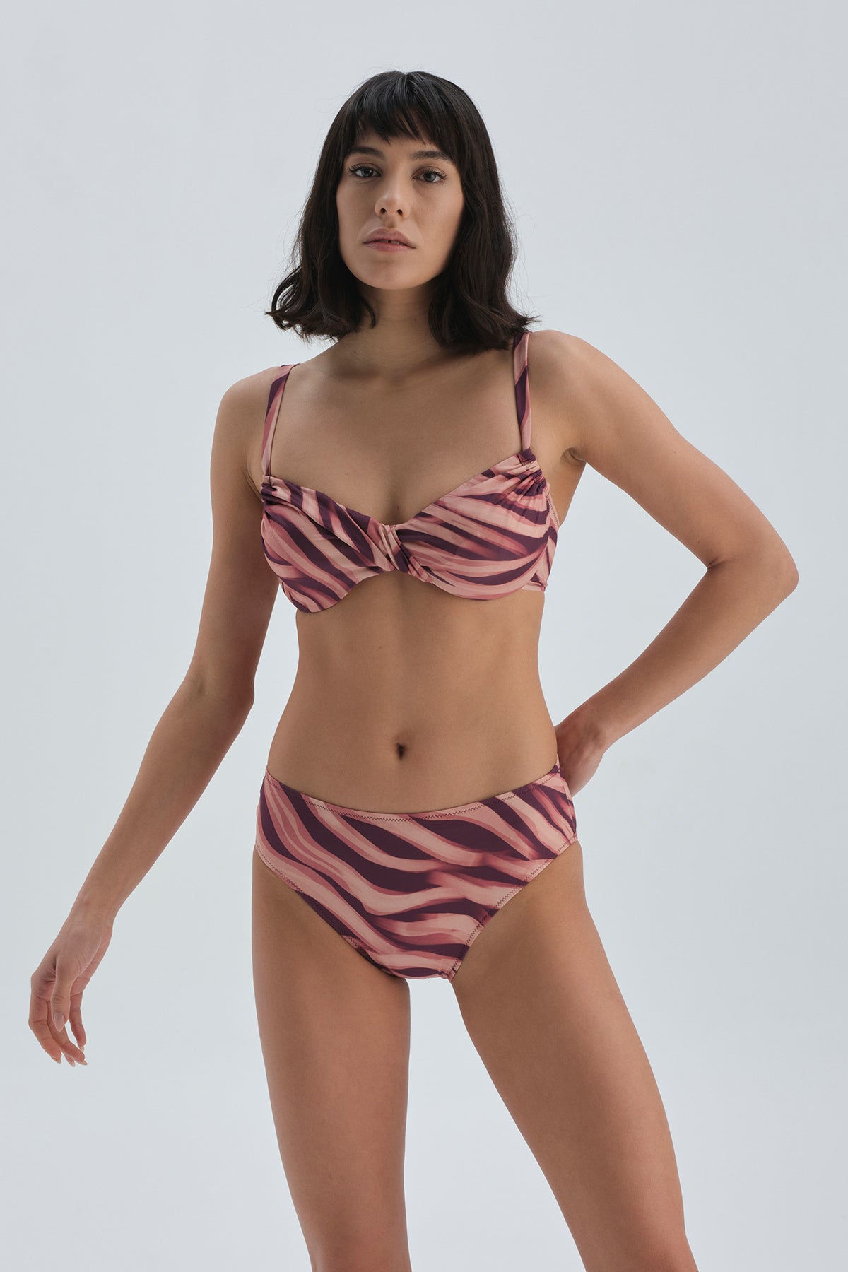 Bordo - Ten Yüksek Bel - Bikini Alt