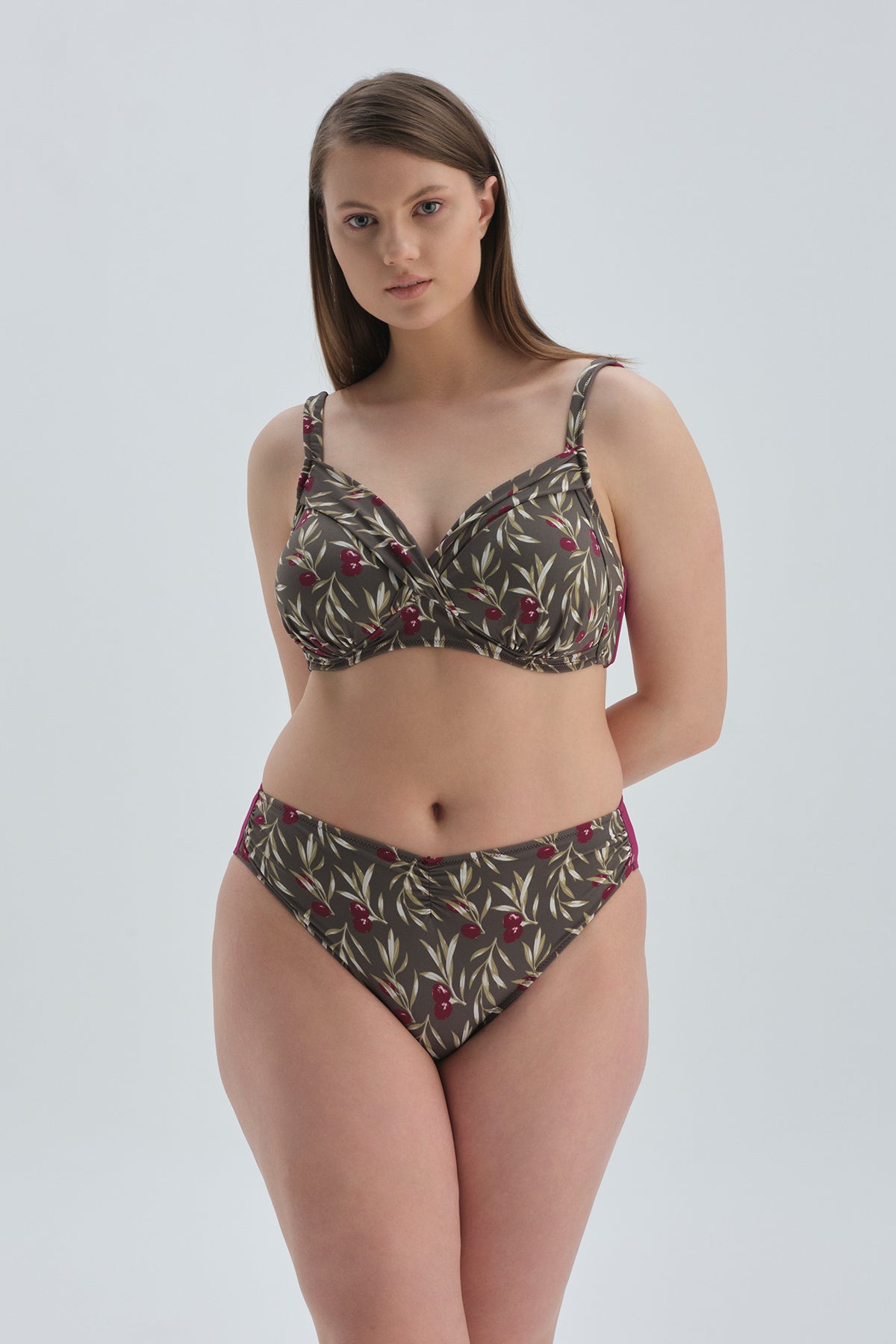 Mürdüm Kaplı Toparlayıcı Yüksek Bel Bikini Alt