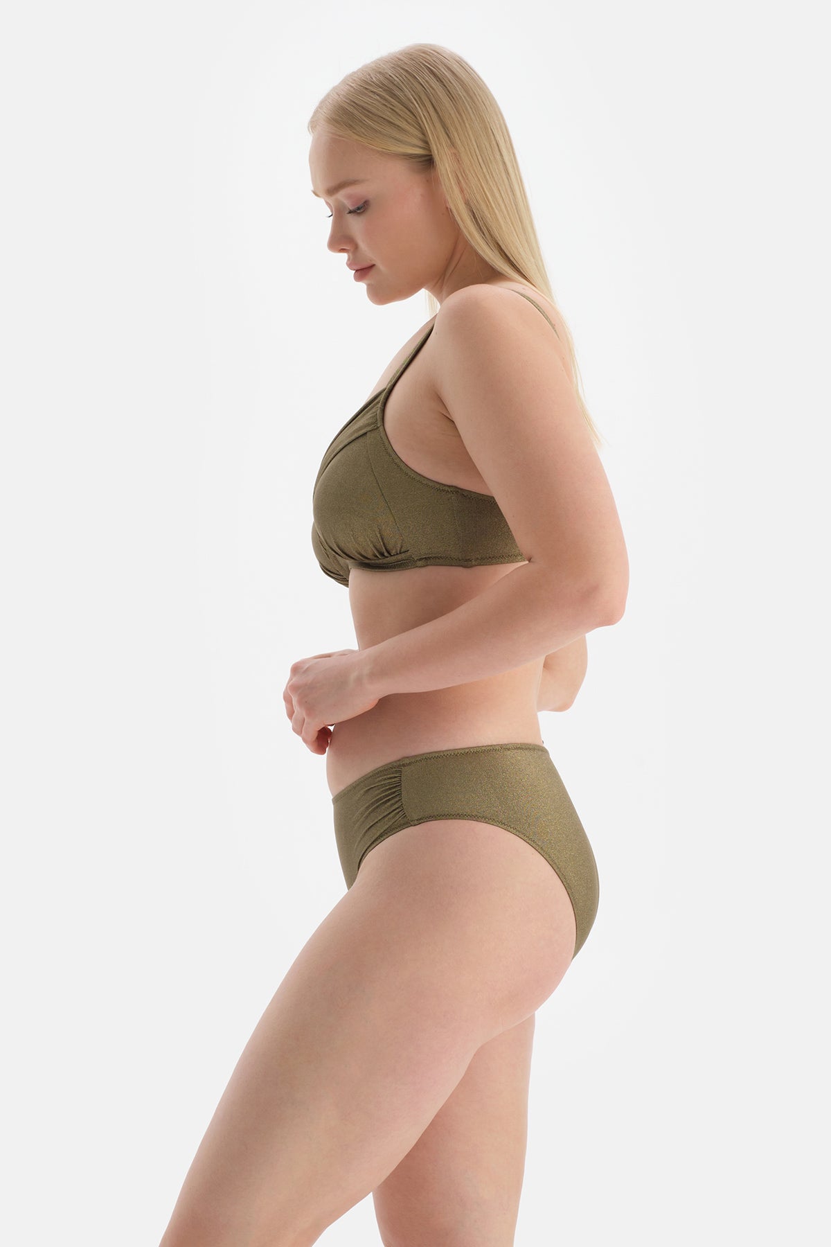 Yeşil Kaplı Toparlayıcı Yüksek Bel Bikini Altı