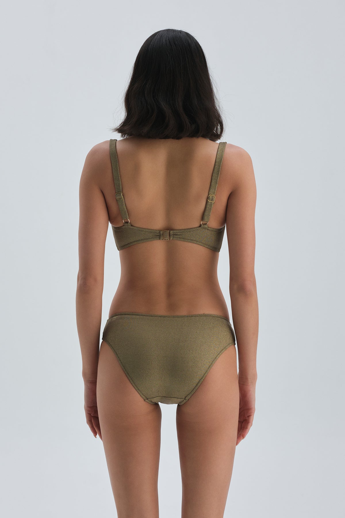 Yeşil Kaplı Büzgülü Toparlayıcı Yüksek Bel Bikini Altı