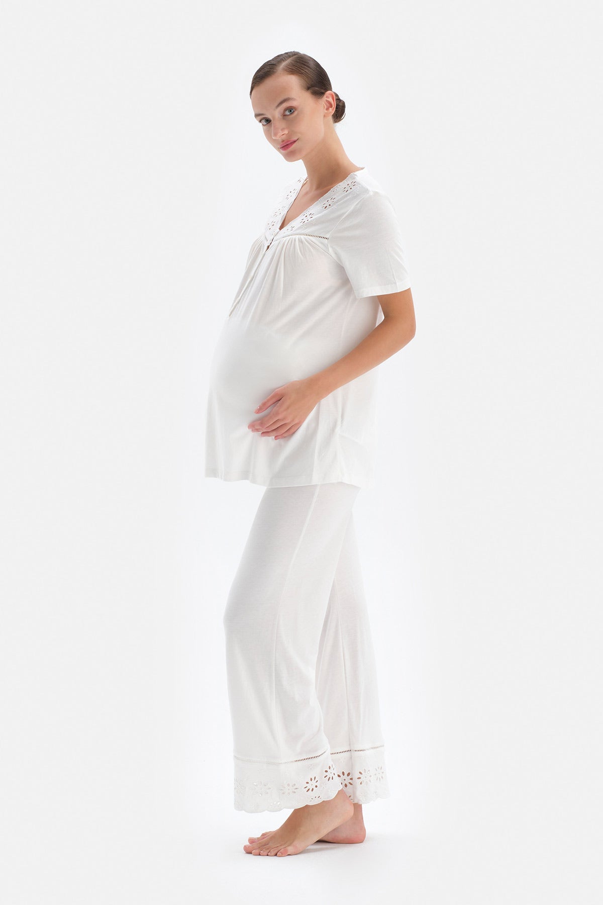 WHITE PYJAMA TOP