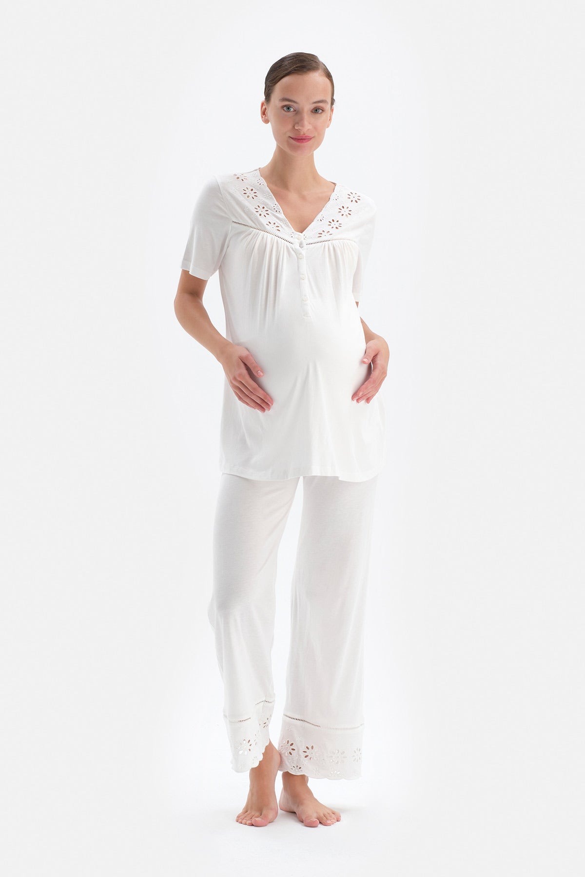 WHITE PYJAMA TOP