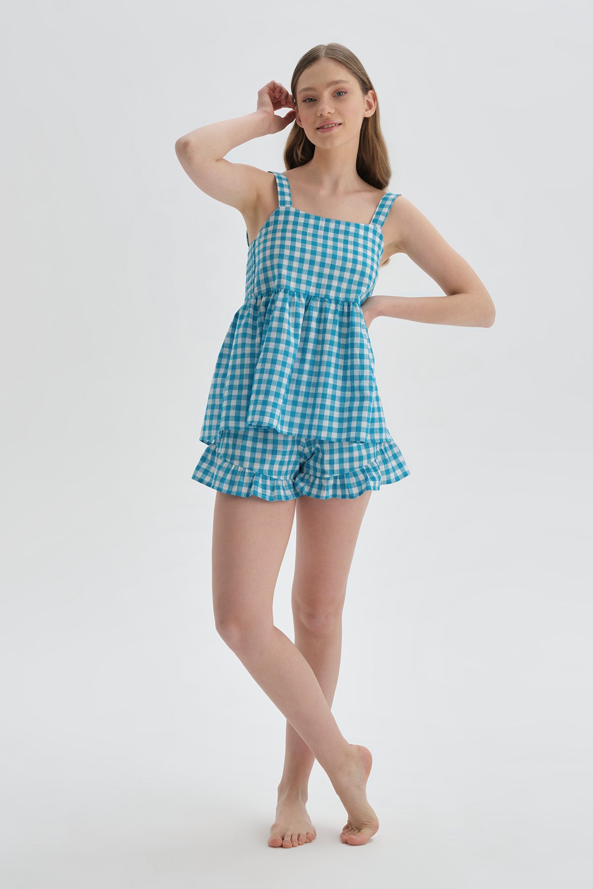 BLUE PRINTED SHORT SET