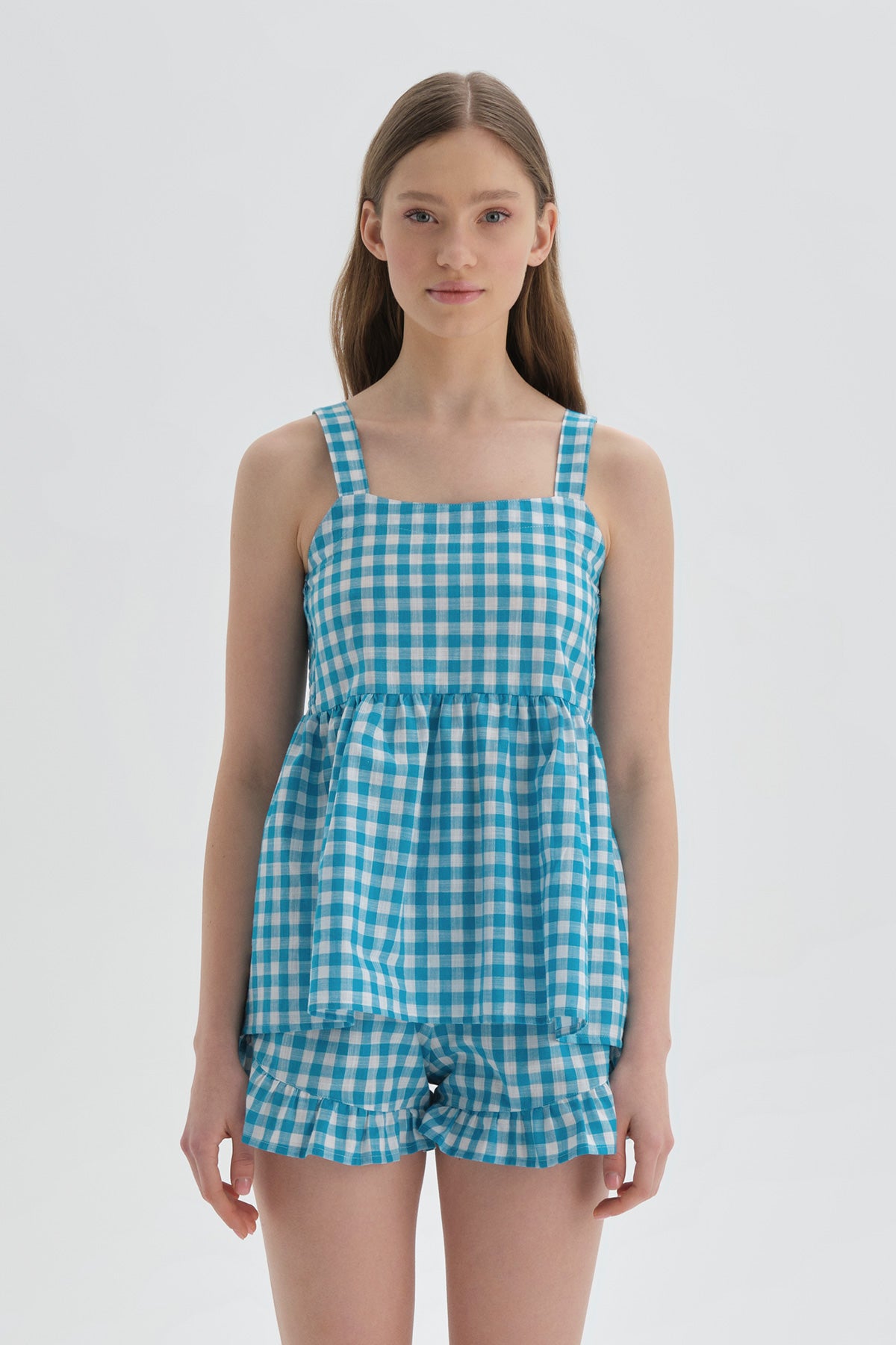 BLUE PRINTED SHORT SET