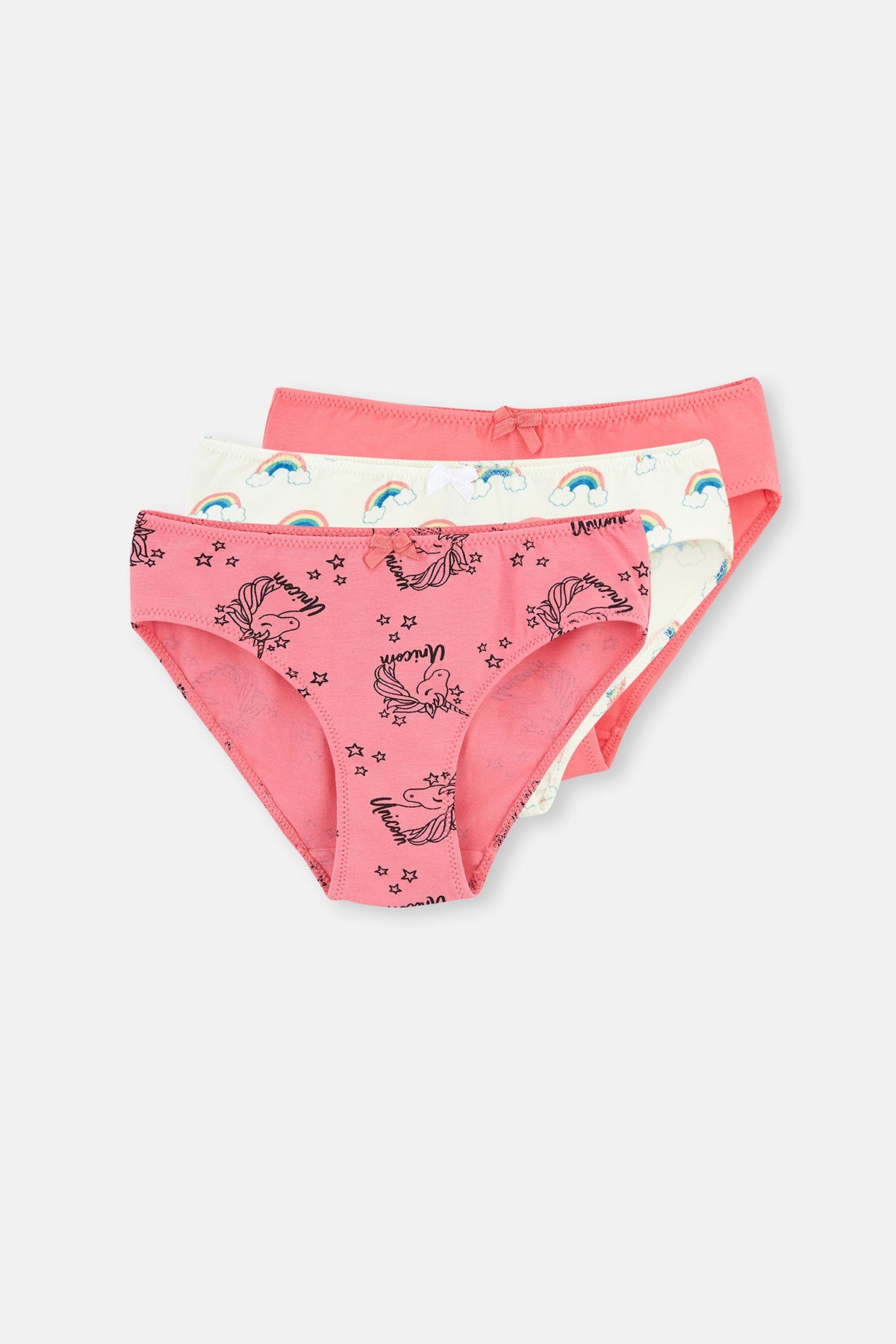 Fuşya - Beyaz 3 Lü Slip