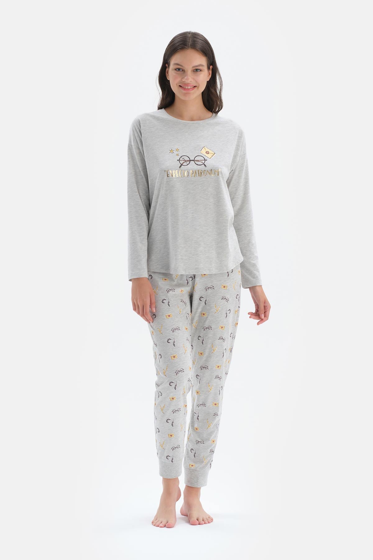 GREY MELANGE PYJAMA SET
