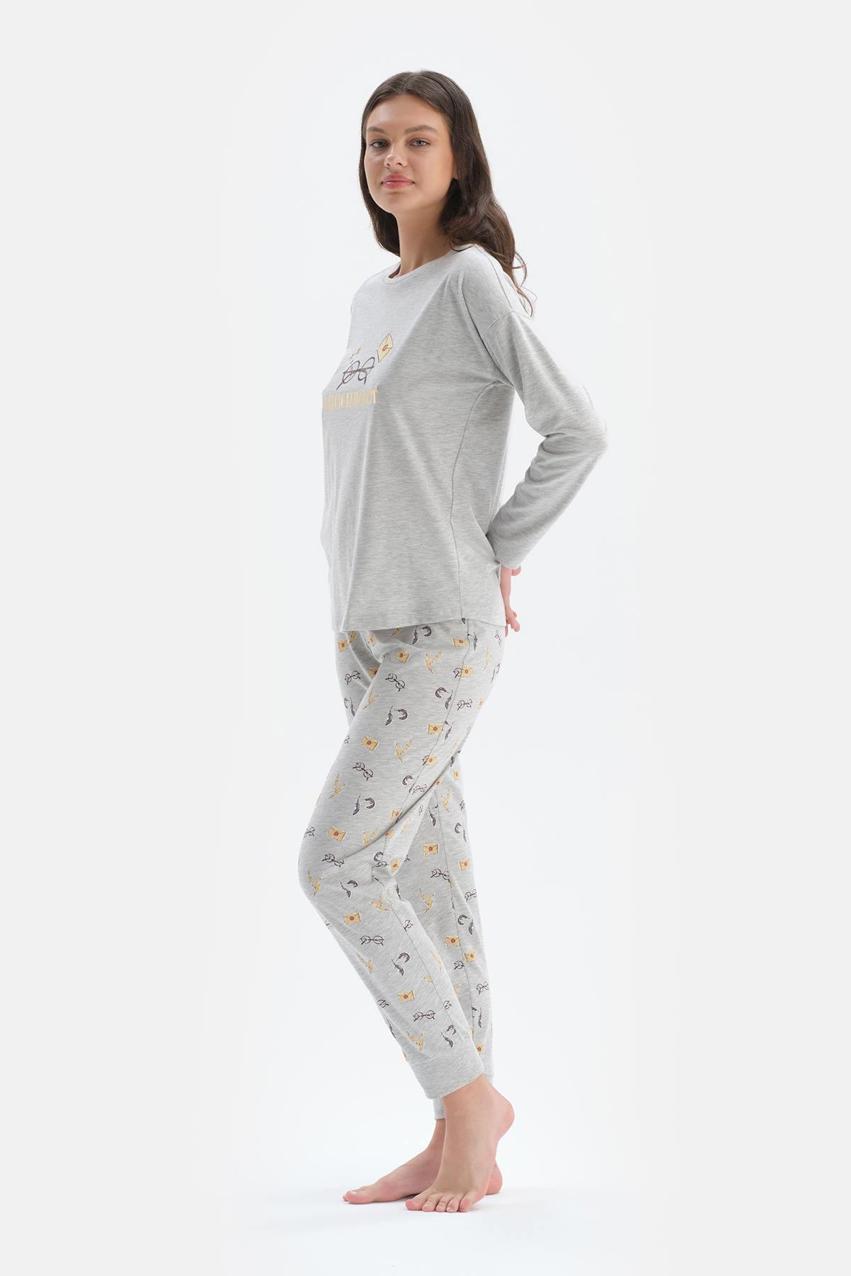 GREY MELANGE PYJAMA SET