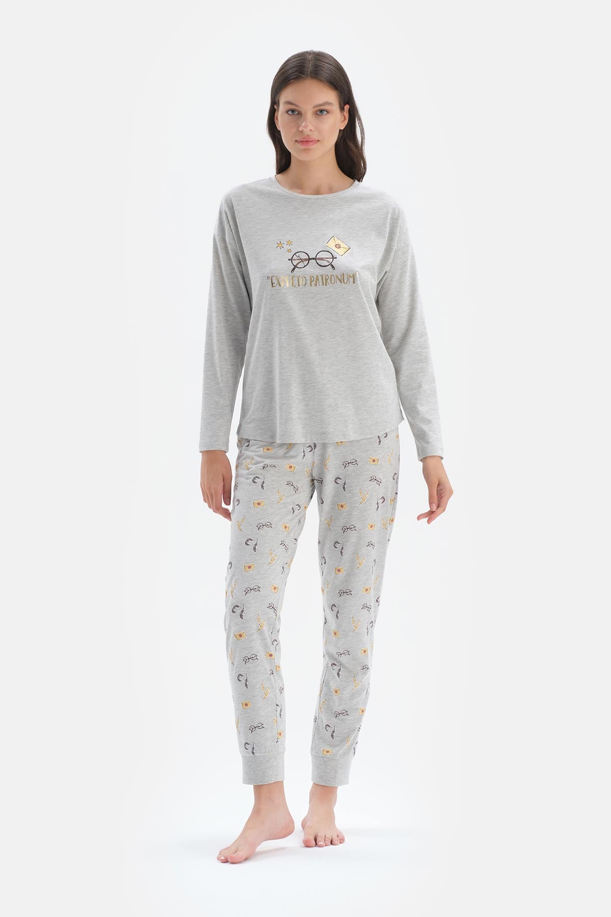 GREY MELANGE PYJAMA SET