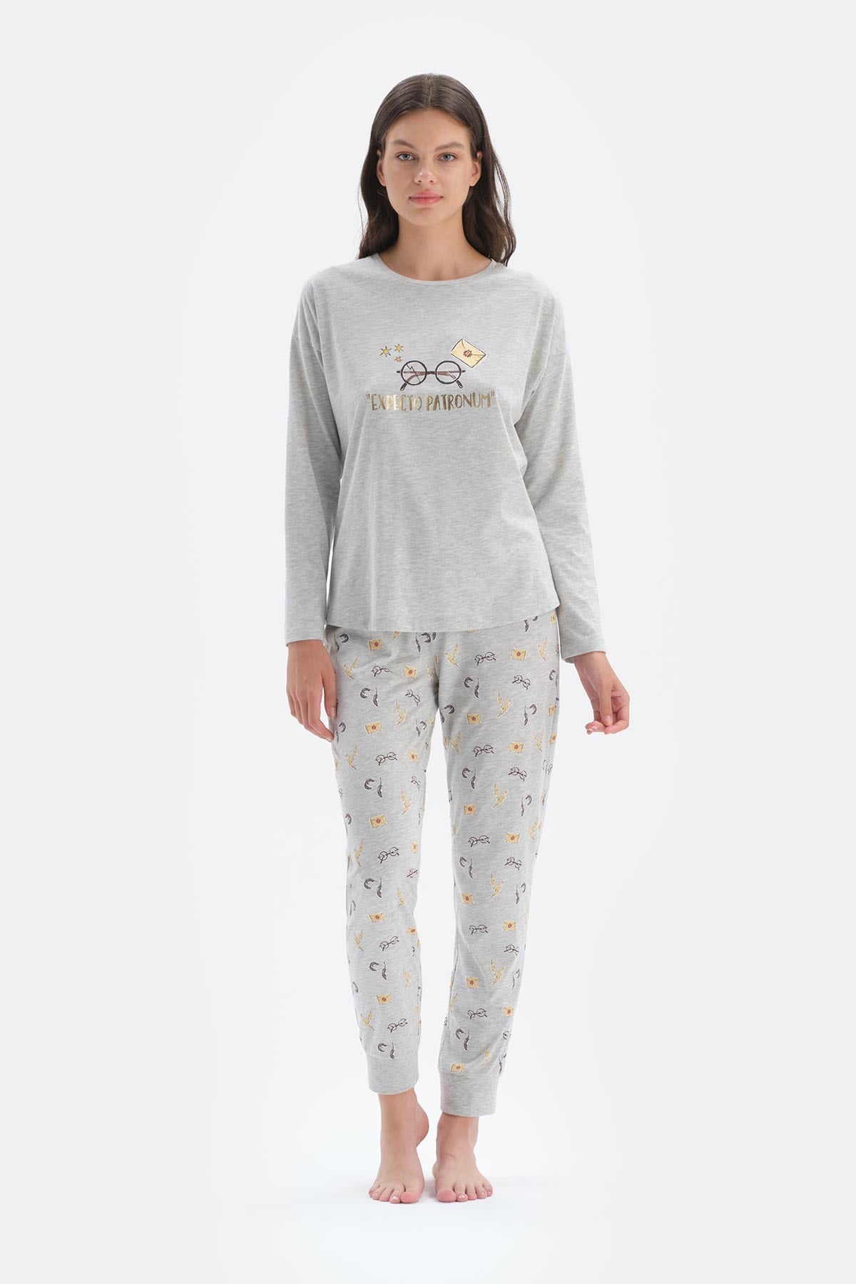 GREY MELANGE PYJAMA SET
