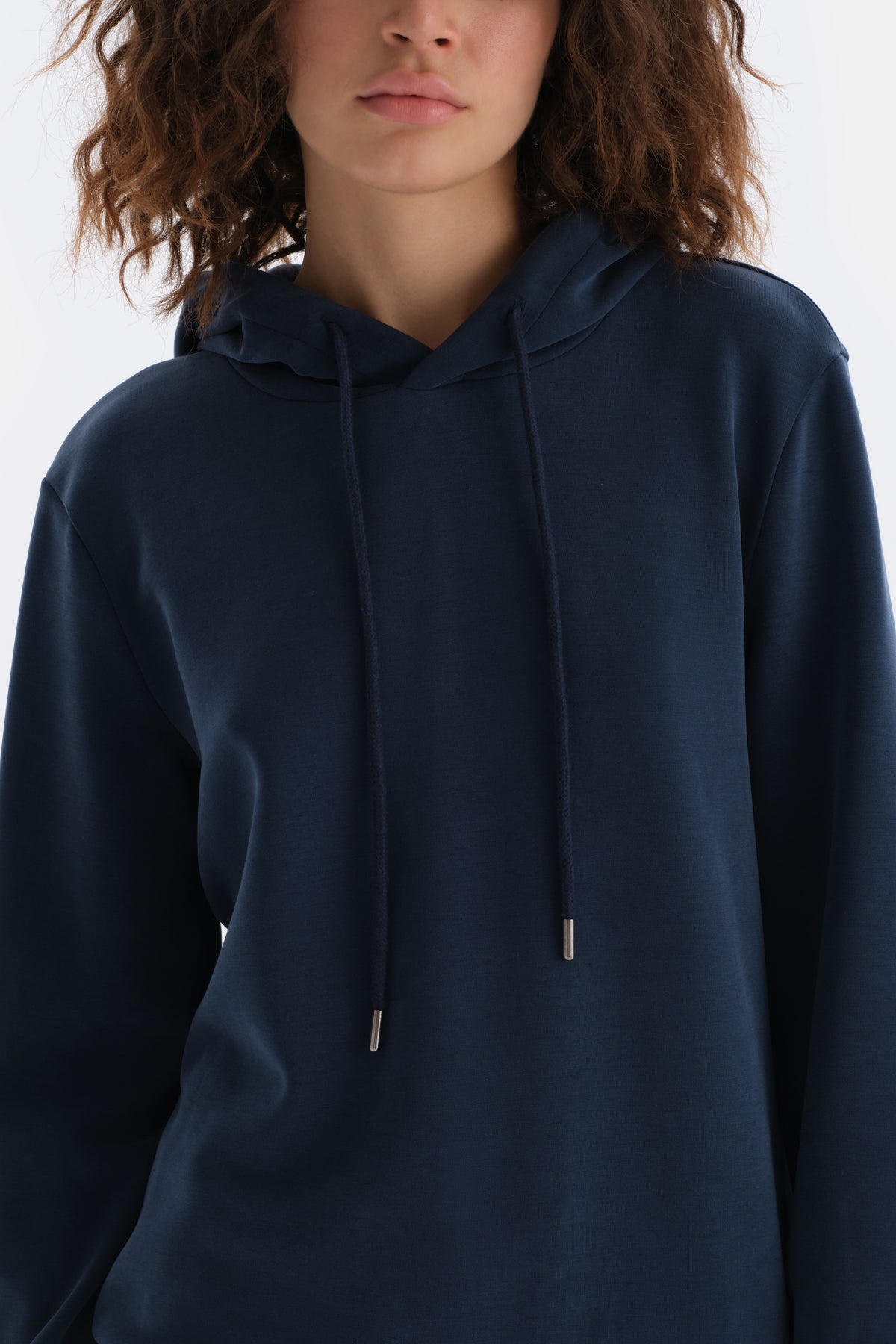Indigo LONG SLEEVE HOODED SWEATSHIRT
