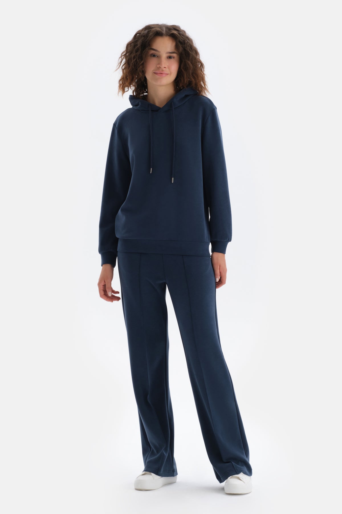 Indigo LONG SLEEVE HOODED SWEATSHIRT