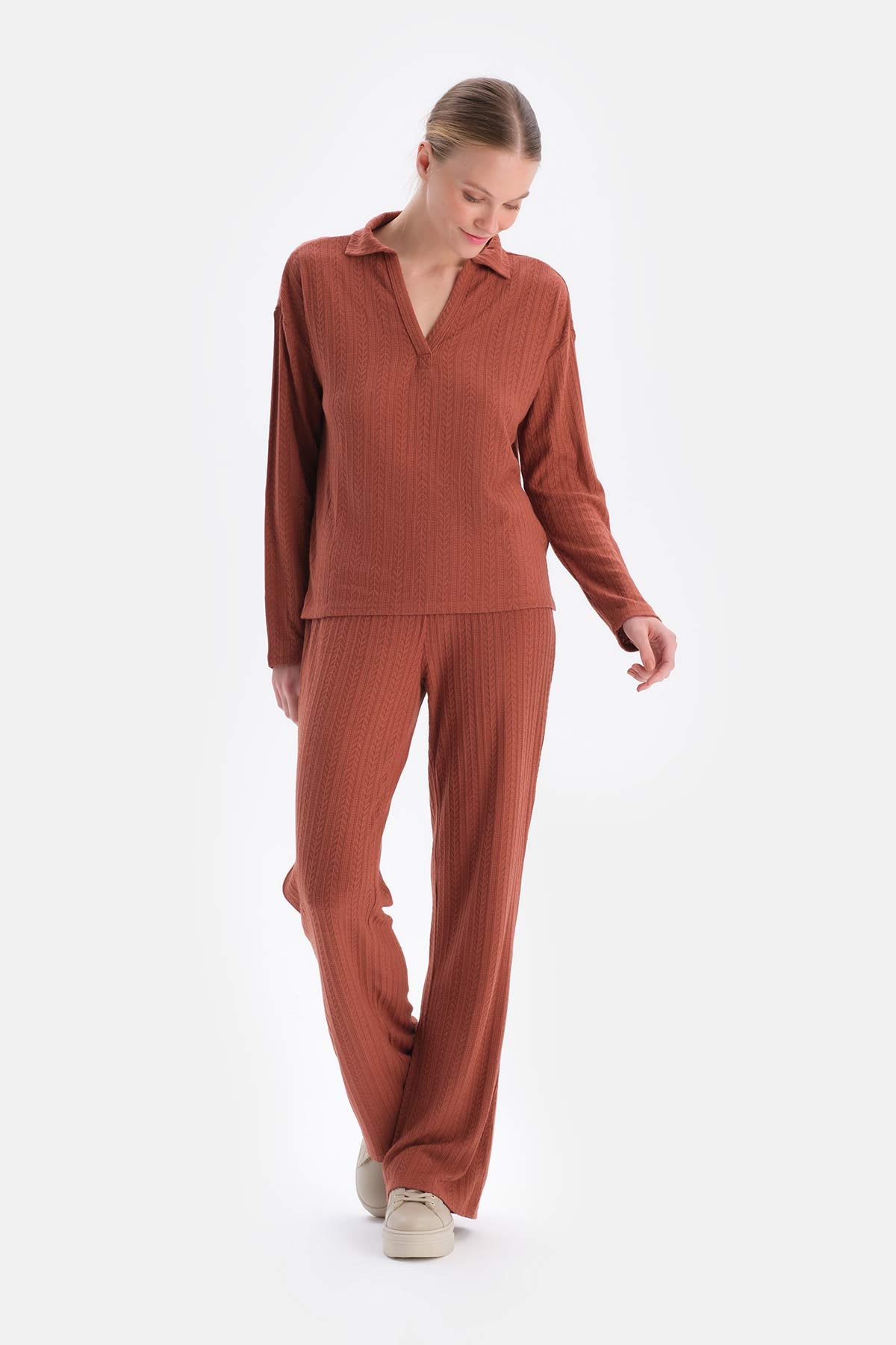 Terracotta WIDE LEG TRACKSUIT BOTTOM
