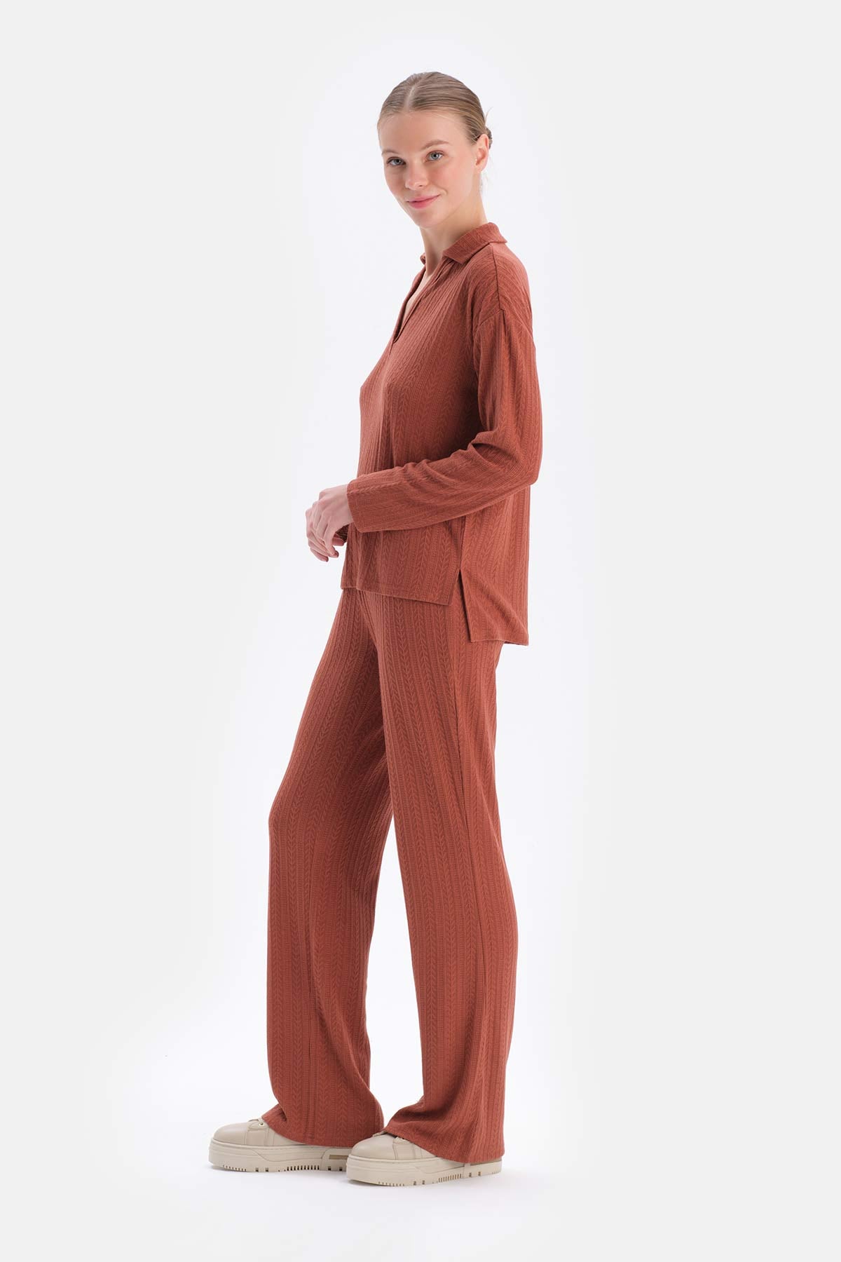 Terracotta WIDE LEG TRACKSUIT BOTTOM