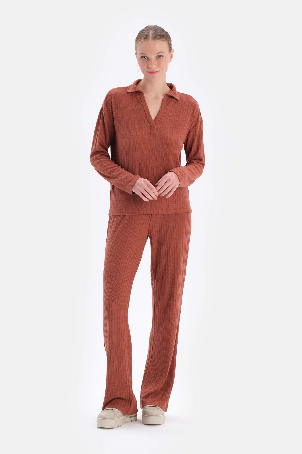 Terracotta WIDE LEG TRACKSUIT BOTTOM