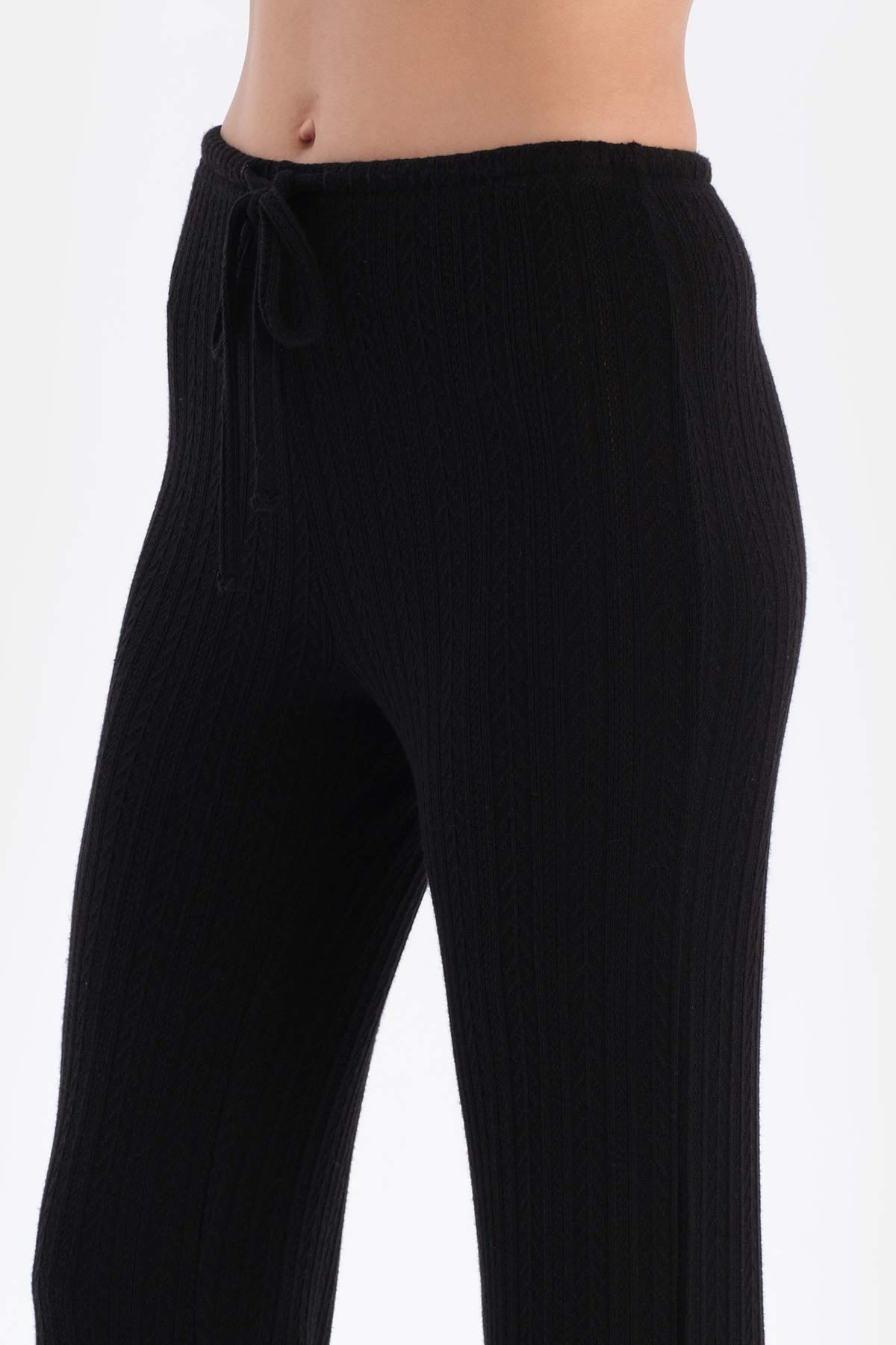 Black WIDE LEG TRACKSUIT BOTTOM