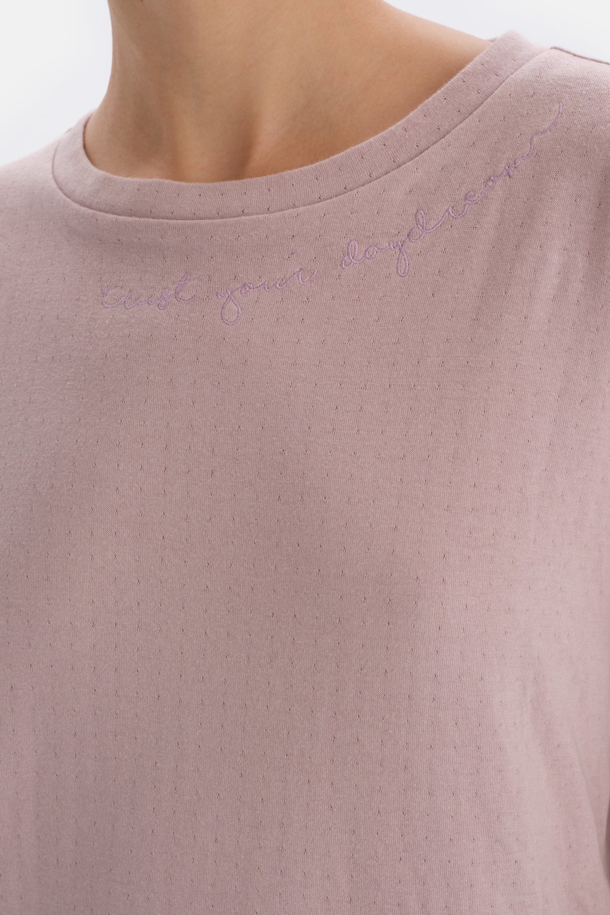 Light Pink SHORT SLEEVE OVERSIZED TOP JOGGER LOWER PAJAMAS SUIT