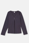 Anthracite LACE DETAILED VISCOSE PAJAMAS SUIT
