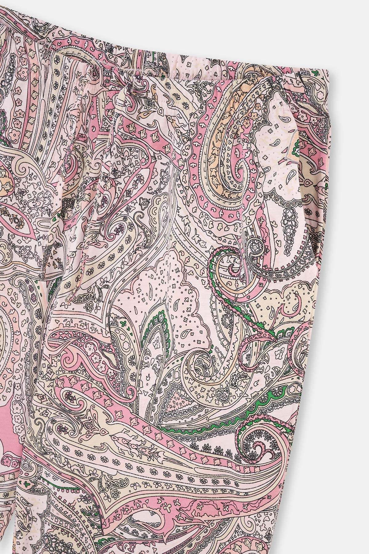 MULTICOLOR SHIRT COLLAR PAISLEY PATTERN KNITTED PAJAMAS SUIT
