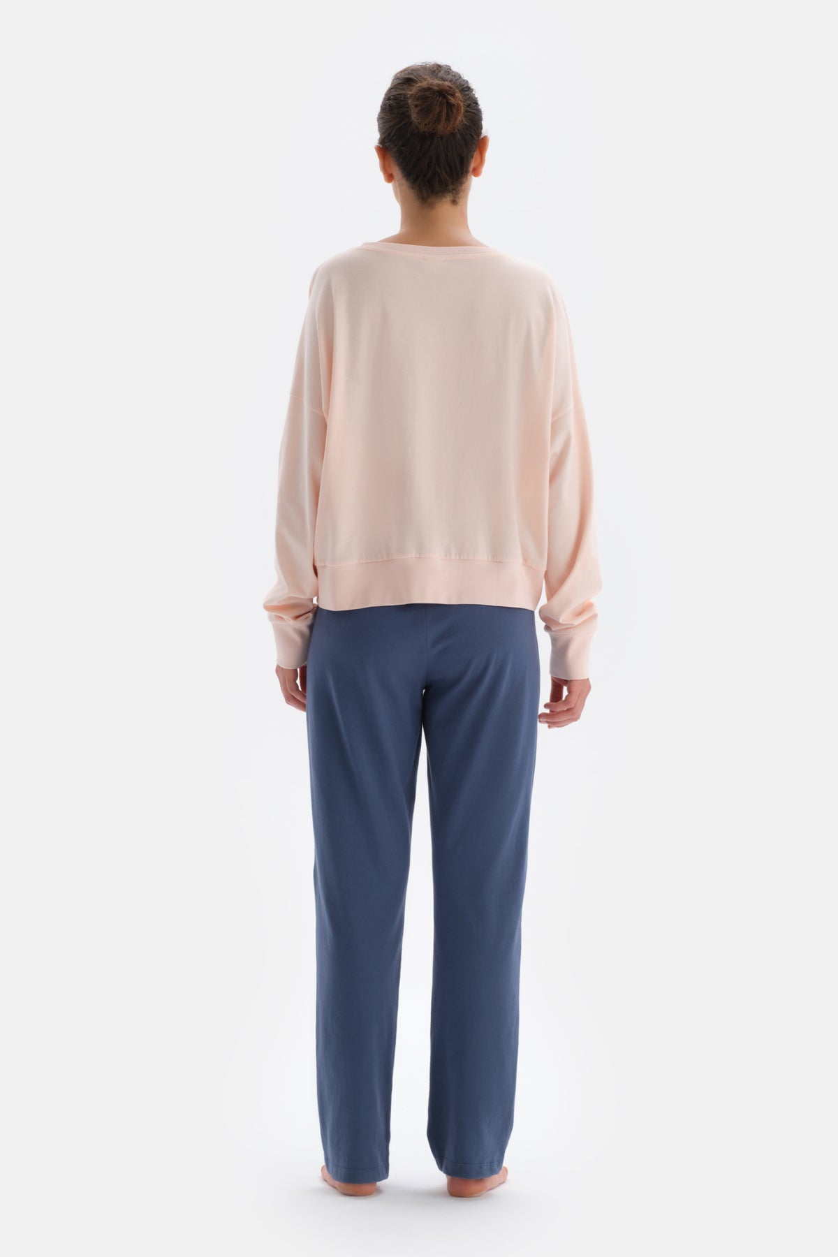 Salmon ANIMAL PRINT DETAILED LONG SLEEVE PAJAMAS SUIT