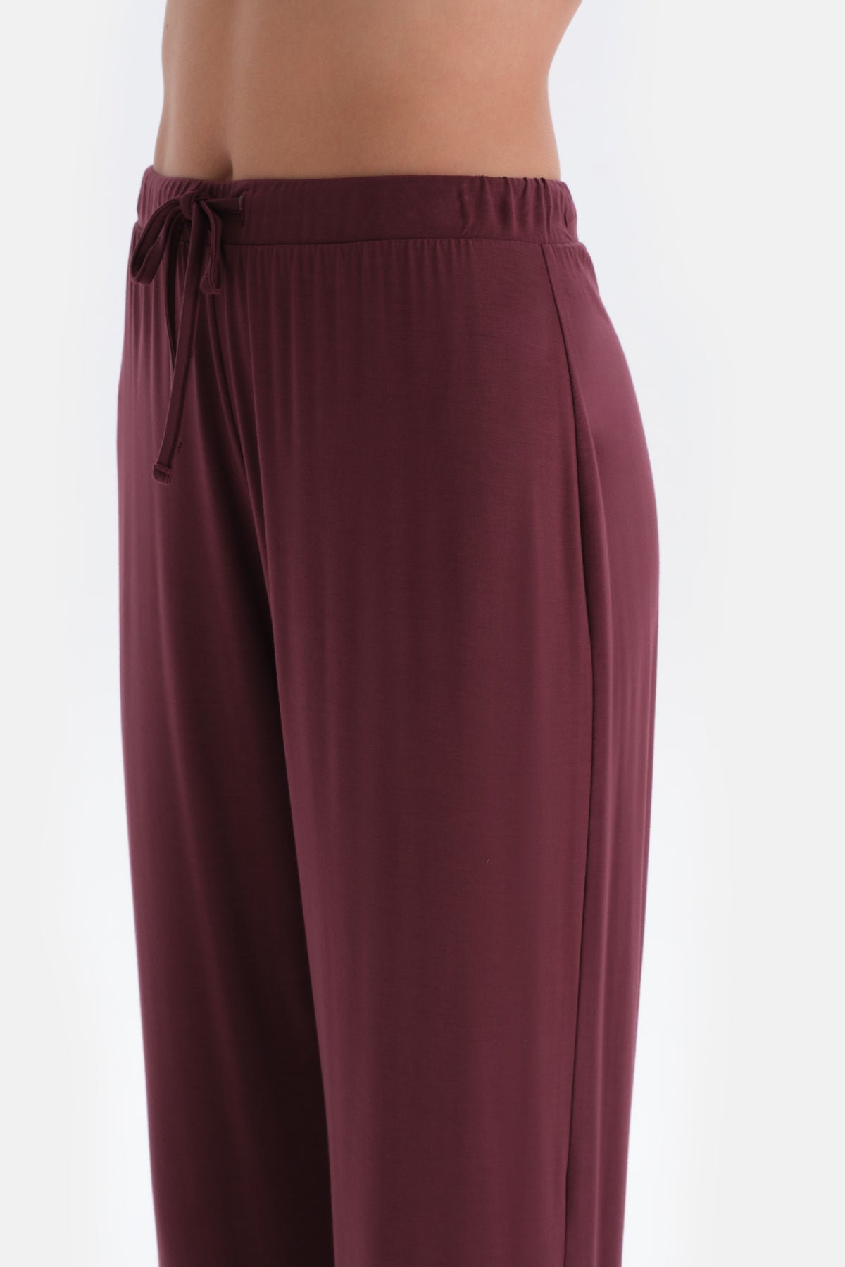 Bordeaux VELVET STRIP DETAILED SHIRT PANTS PAJAMAS SUIT