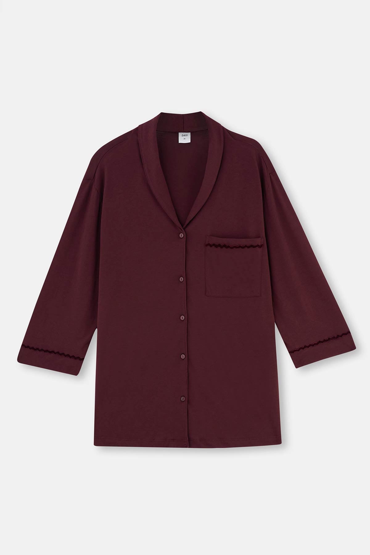 Bordo Kadife Şerit Detaylı Plus Size Pijama Takımı