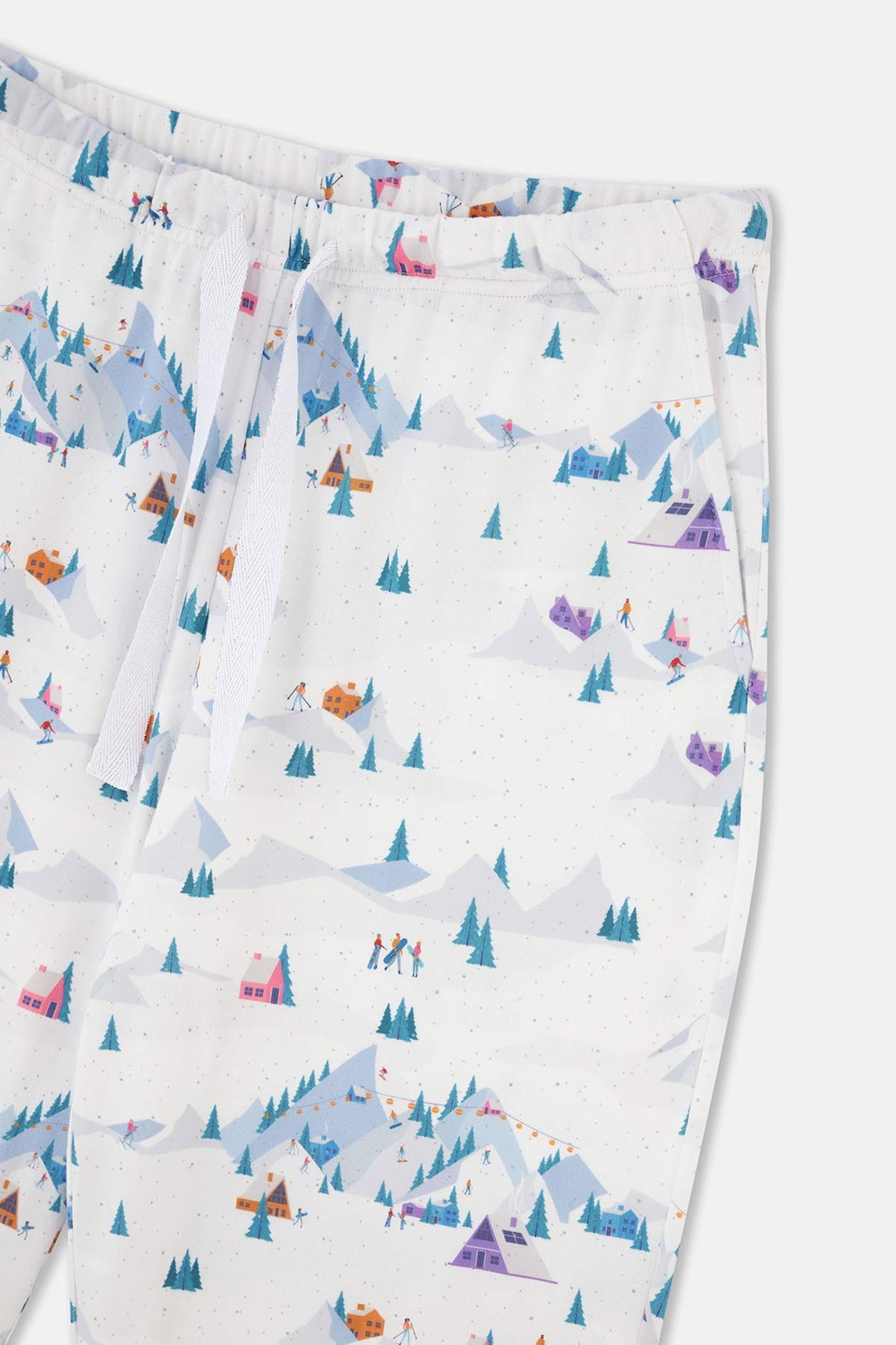 White SIZE PRINTED SHIRT PANTS PAJAMAS SUIT