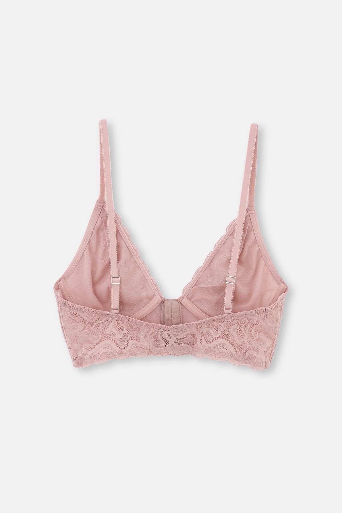 Soft Pembe Soft Dantel Ve Tül Detaylı Balenli Bralet
