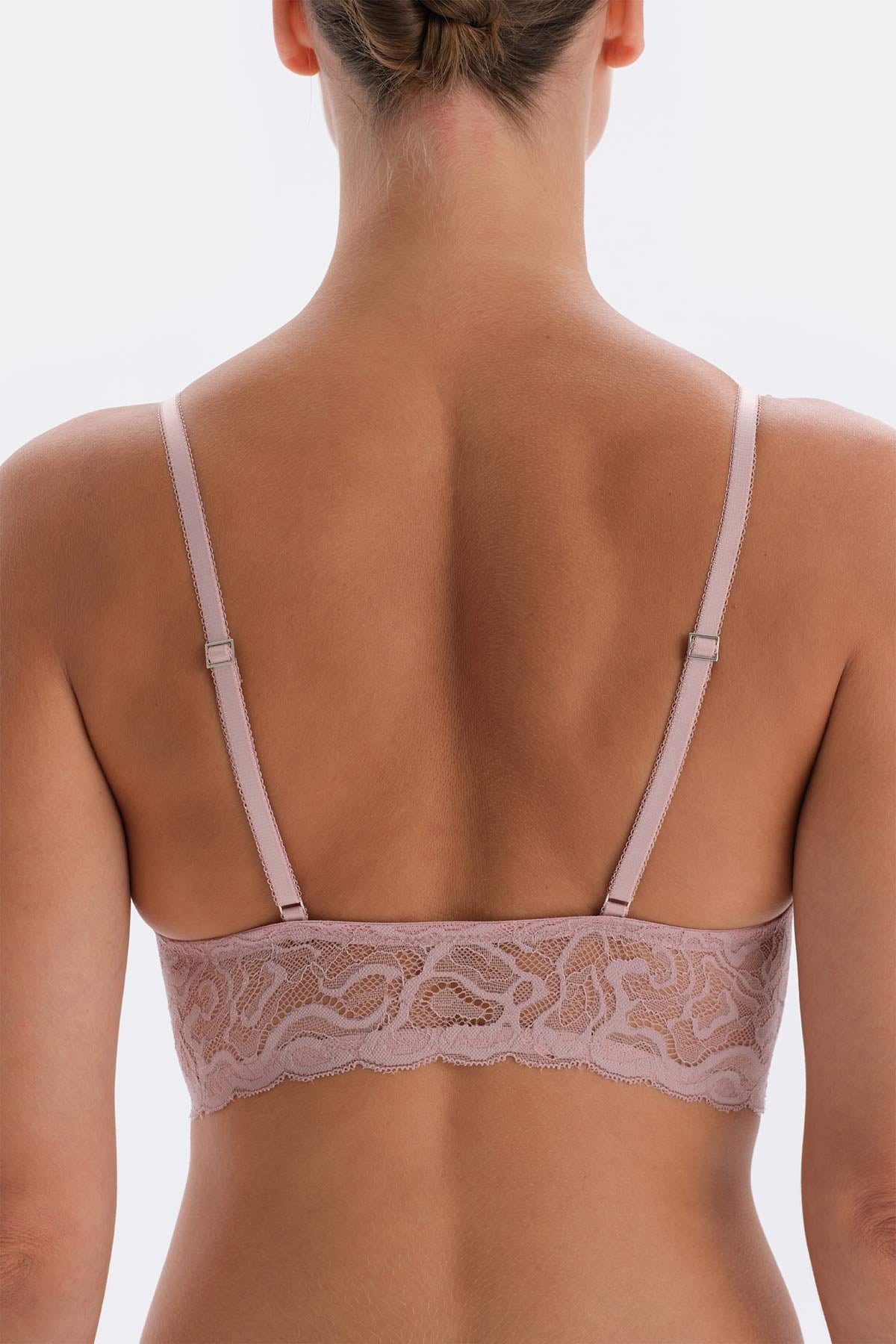Soft Pembe Soft Dantel Ve Tül Detaylı Balenli Bralet