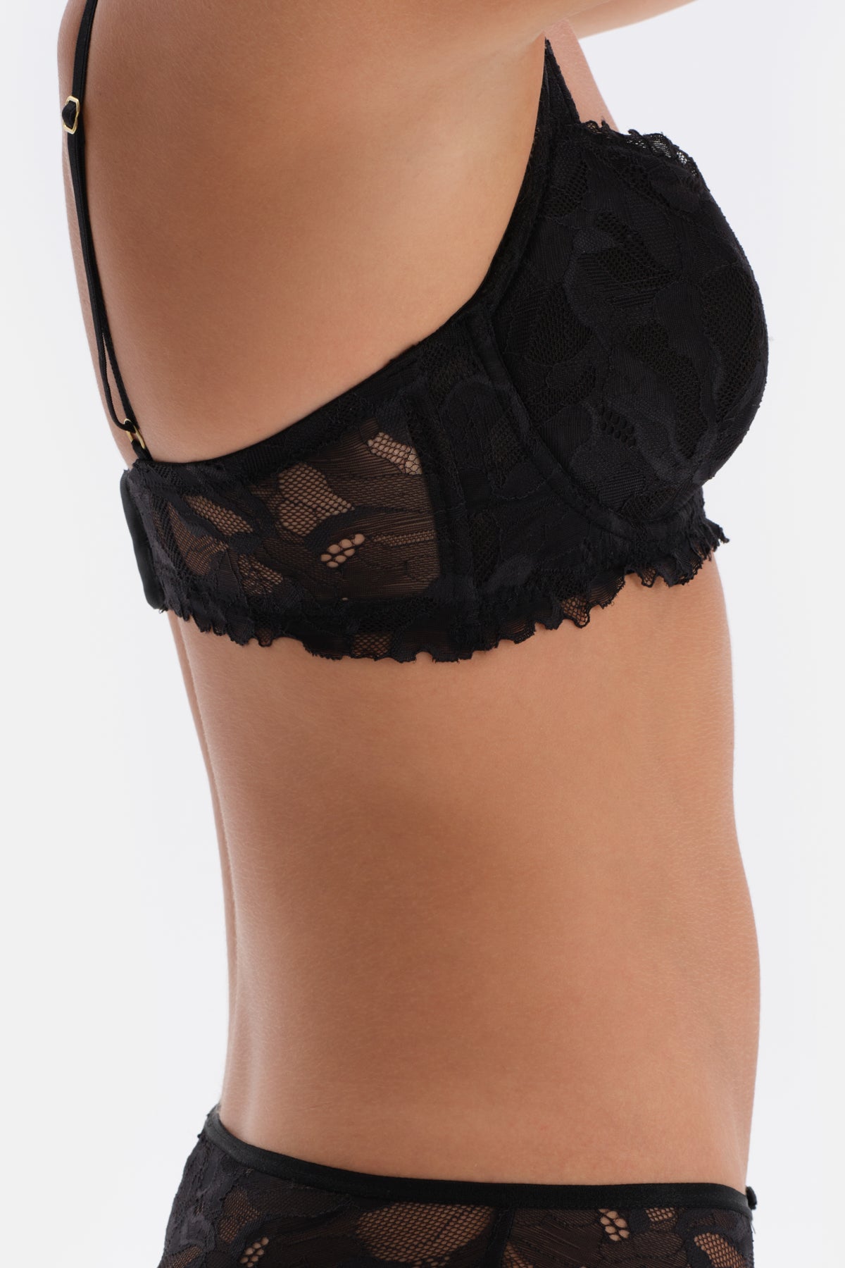 Black DRAWING CONCRETE BRA