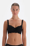Black DRAWING CONCRETE BRA