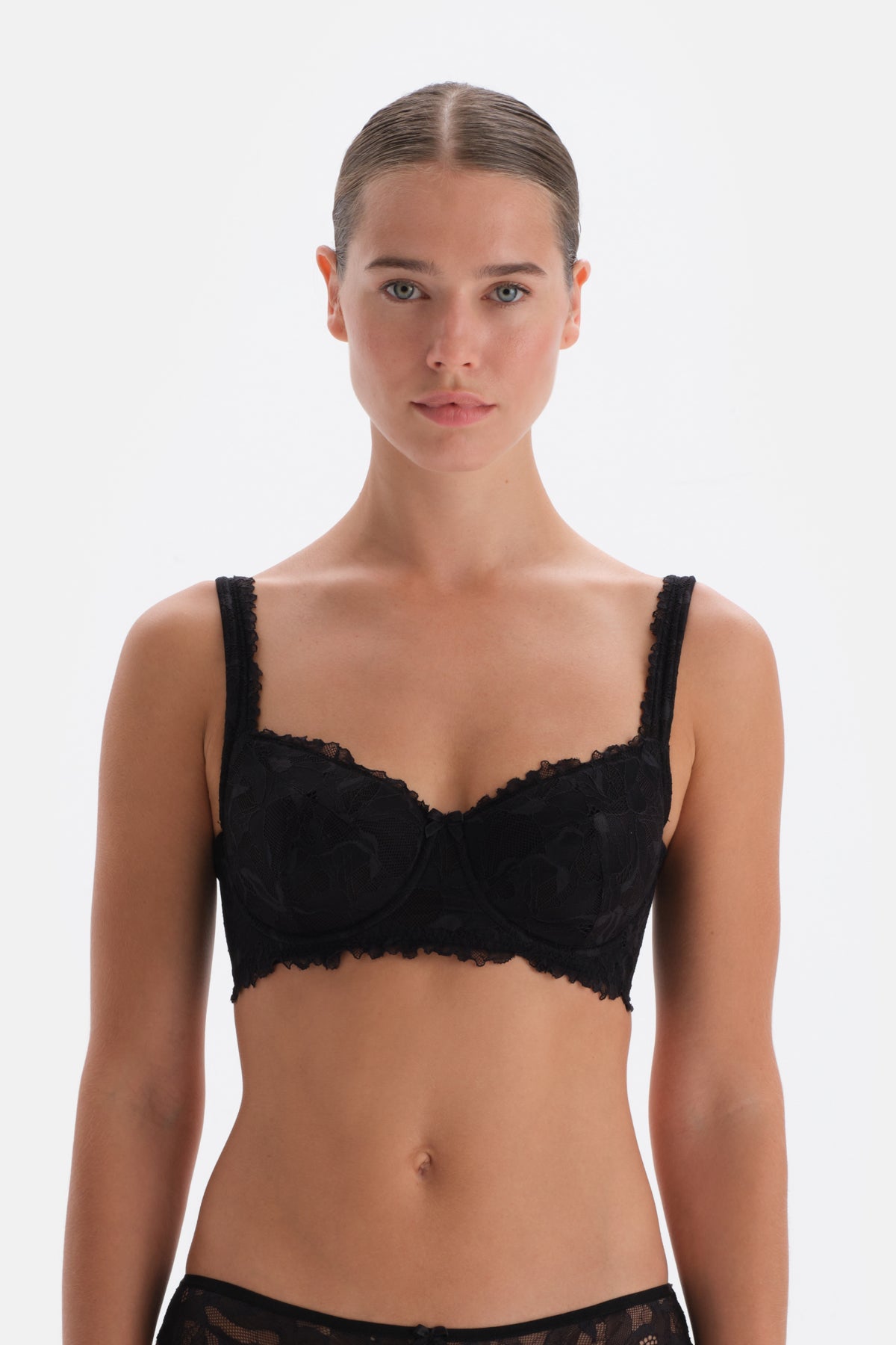 Black DRAWING CONCRETE BRA