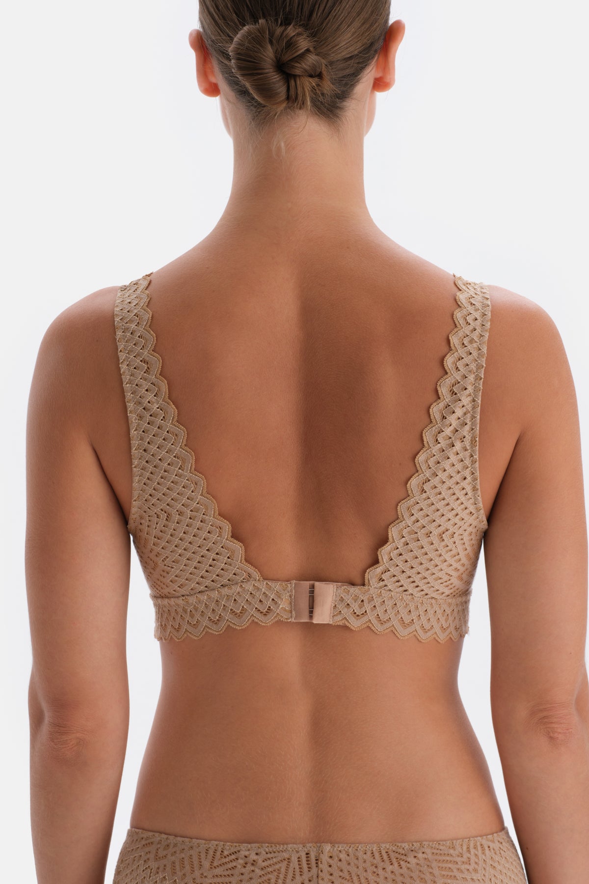 Tan LACE DETAILED PREMIUM BASIC SOFT BRA