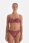 Dusty Rose LACE DETAILED STRAPLESS COVERED BRA