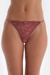 Dusty Rose LACE AND ACCESSORY DETAILED Thong