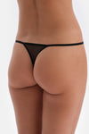 Black LACE AND ACCESSORY DETAILED Thong