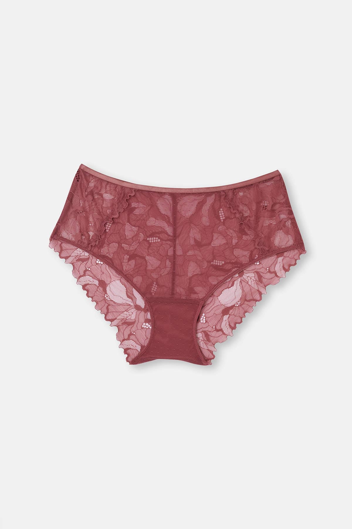 Dusty Rose HIGH WAIST PANTS WITH LACE