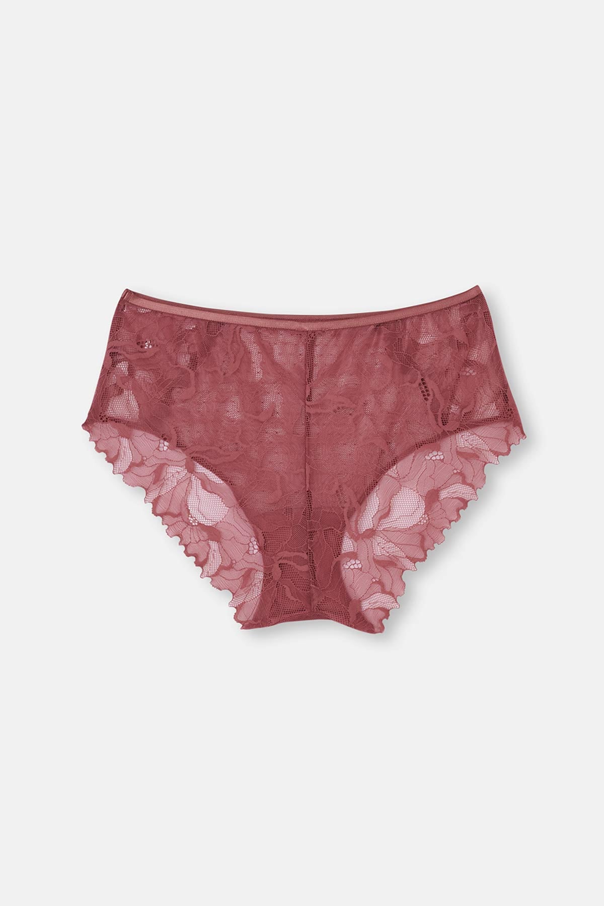 Dusty Rose HIGH WAIST PANTS WITH LACE