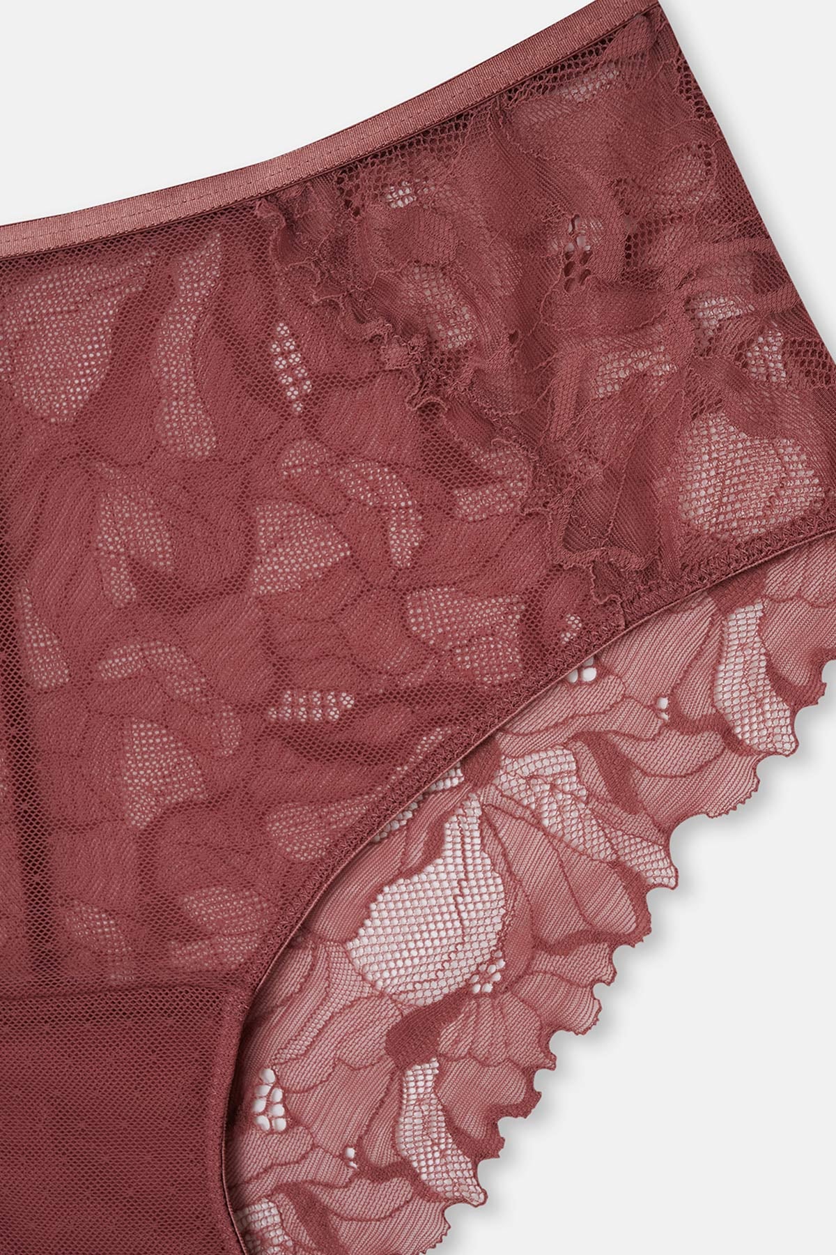Dusty Rose HIGH WAIST PANTS WITH LACE