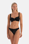 Black LACE DETAILED PREMIUM BASIC Thong