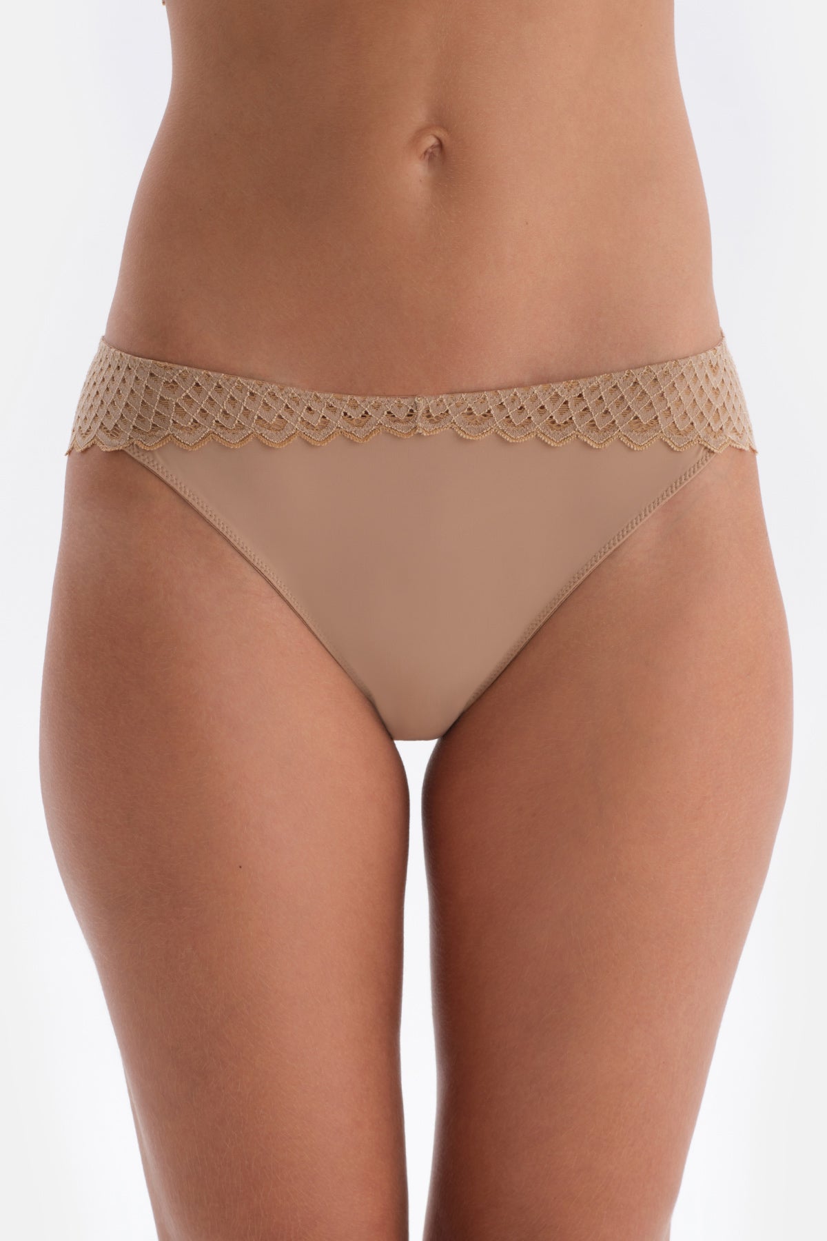 Tan LACE DETAILED PREMIUM BASIC HIPSTER