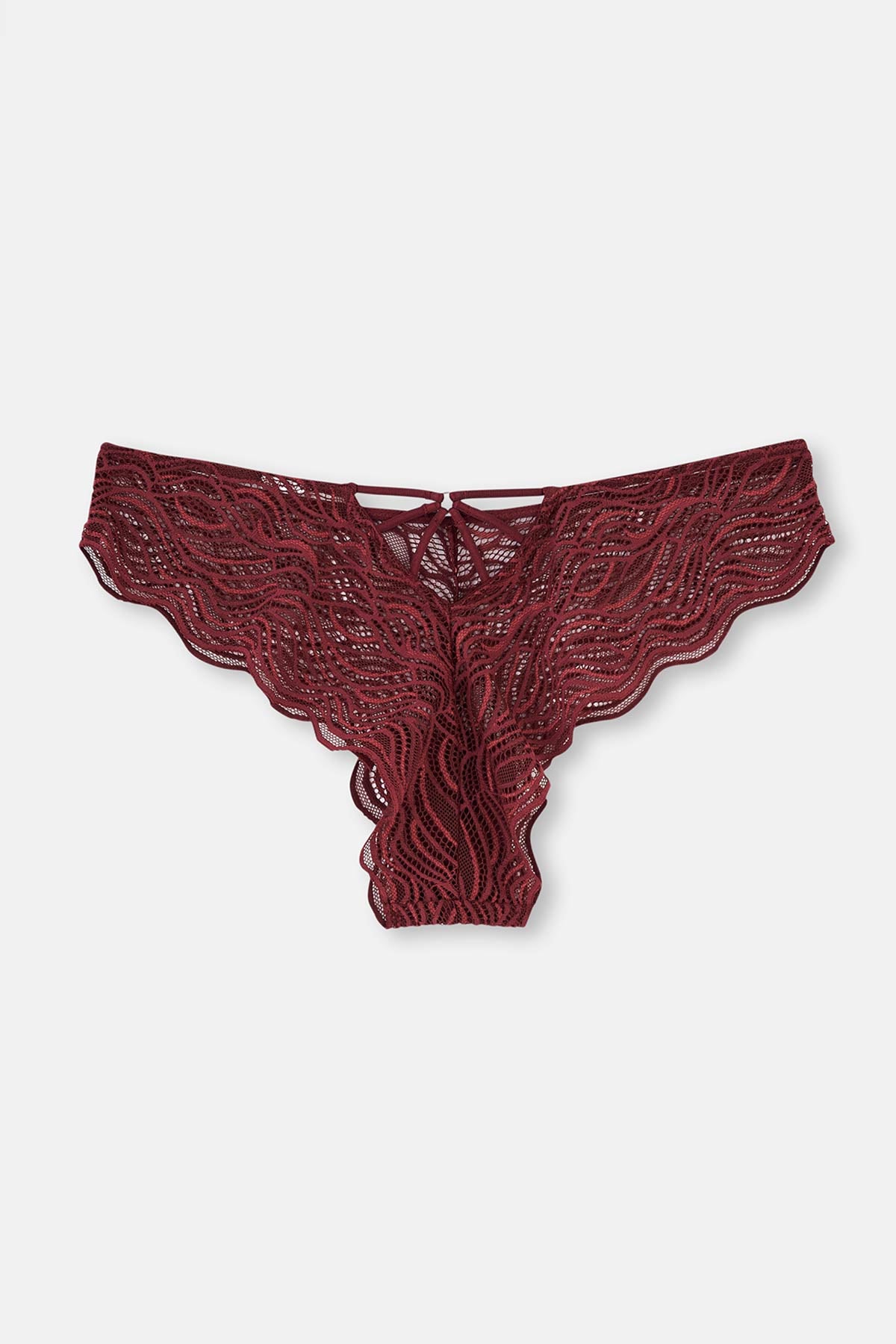 Bordeaux HIPSTER PANTS WITH LACE