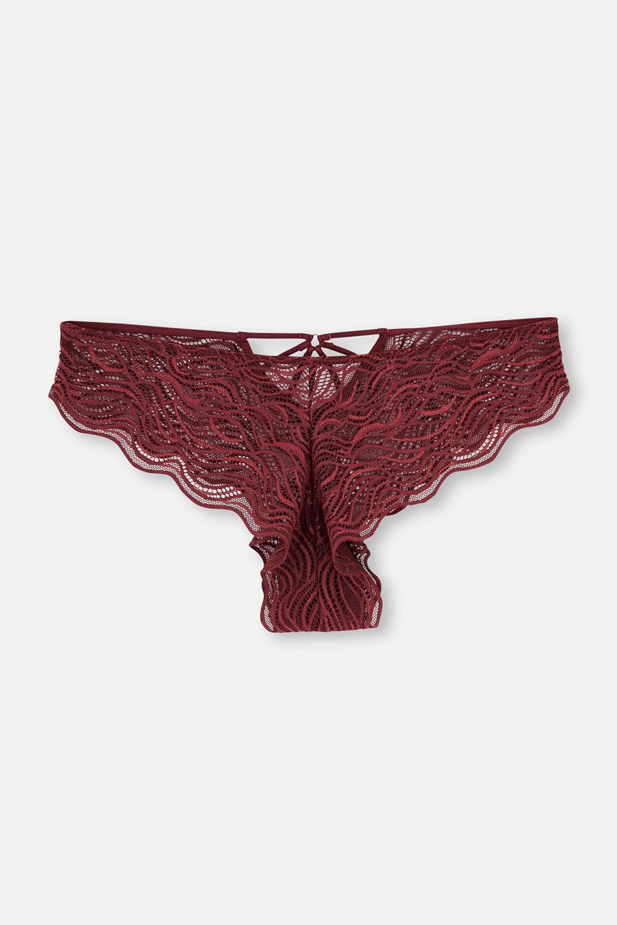 Bordeaux HIPSTER PANTS WITH LACE