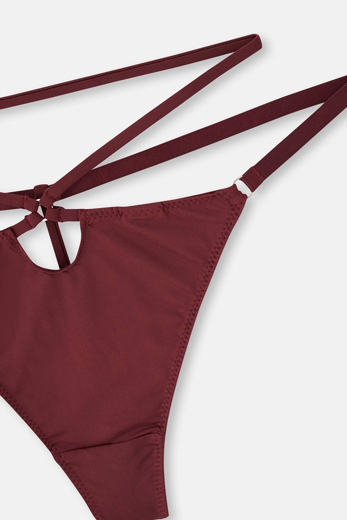 Bordeaux THONG PANTS WITH LACE